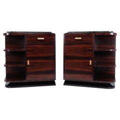 Pair of French Art Deco Macassar Ebony Cabinets