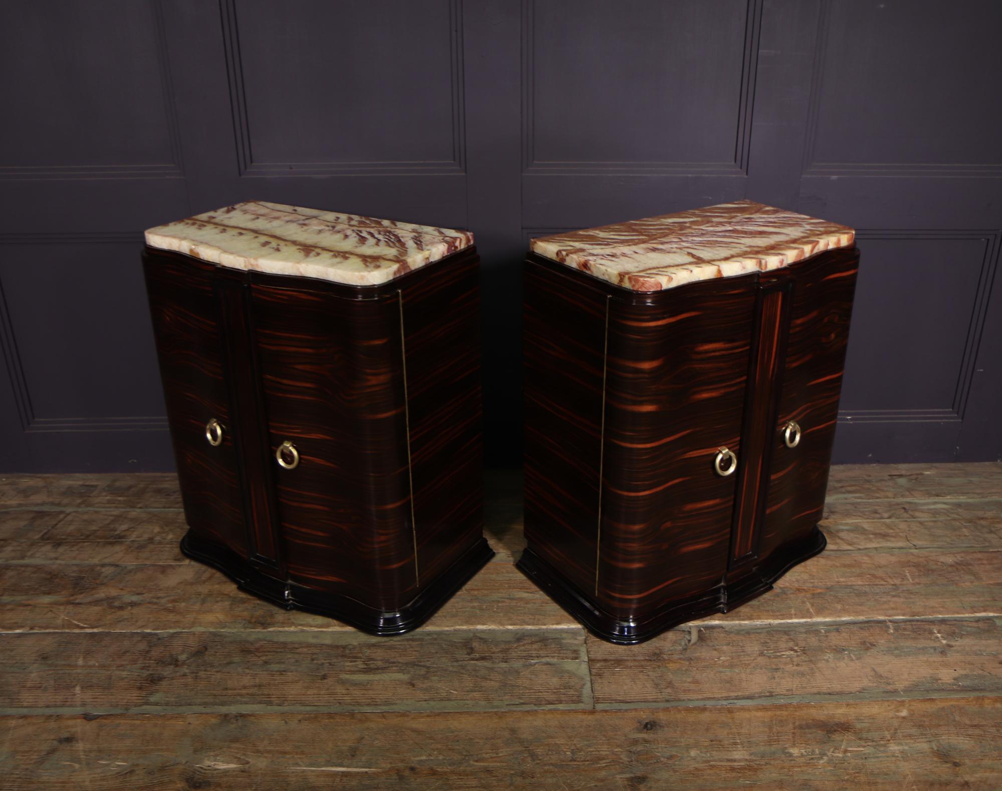 Pair of French Art Deco Macassar Ebony Side Cabinets 5