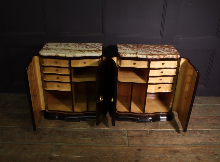 Pair of French Art Deco Macassar Ebony Side Cabinets For Sale 1