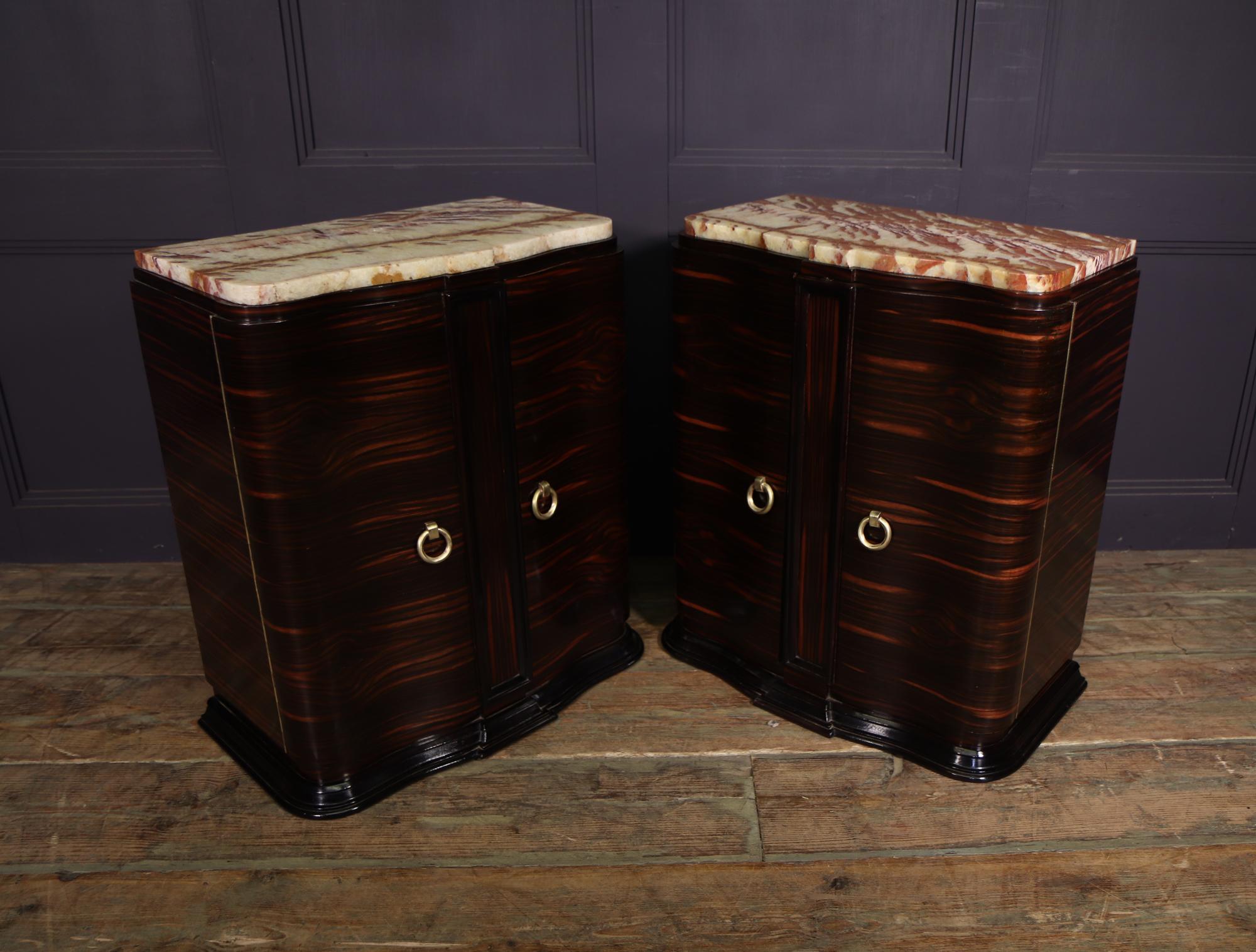 Pair of French Art Deco Macassar Ebony Side Cabinets 2
