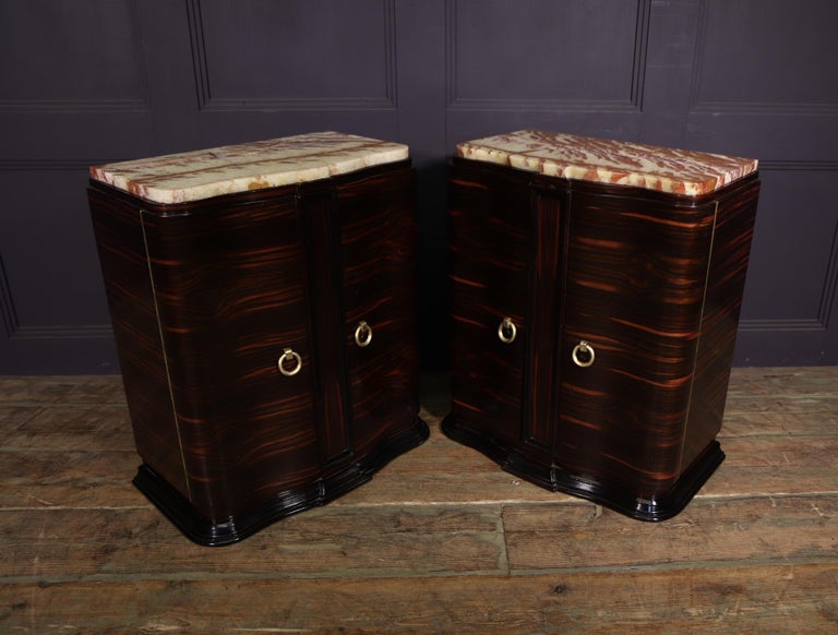 Pair of French Art Deco Macassar Ebony Side Cabinets For Sale 3