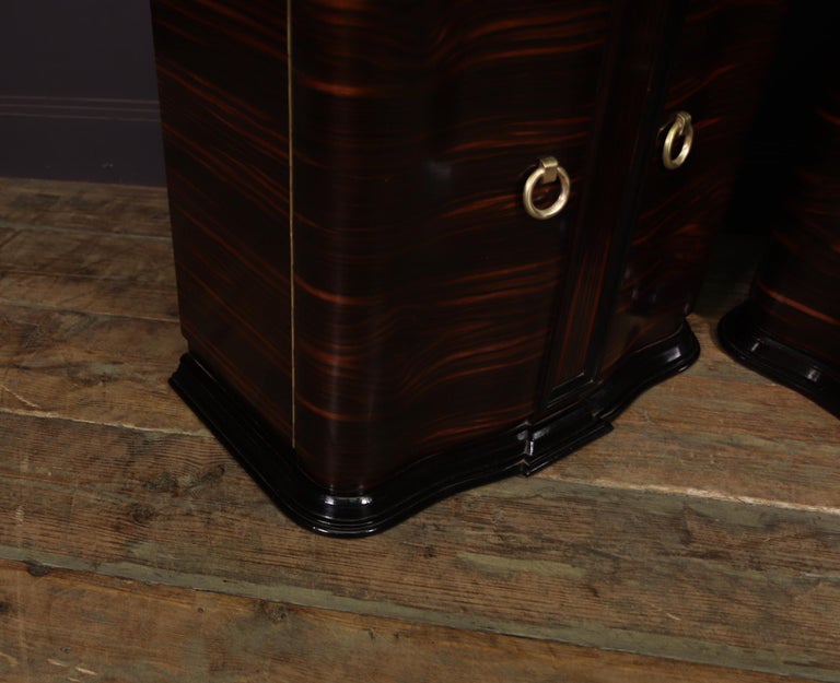Pair of French Art Deco Macassar Ebony Side Cabinets For Sale 4