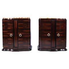 Pair of French Art Deco Macassar Ebony Side Cabinets