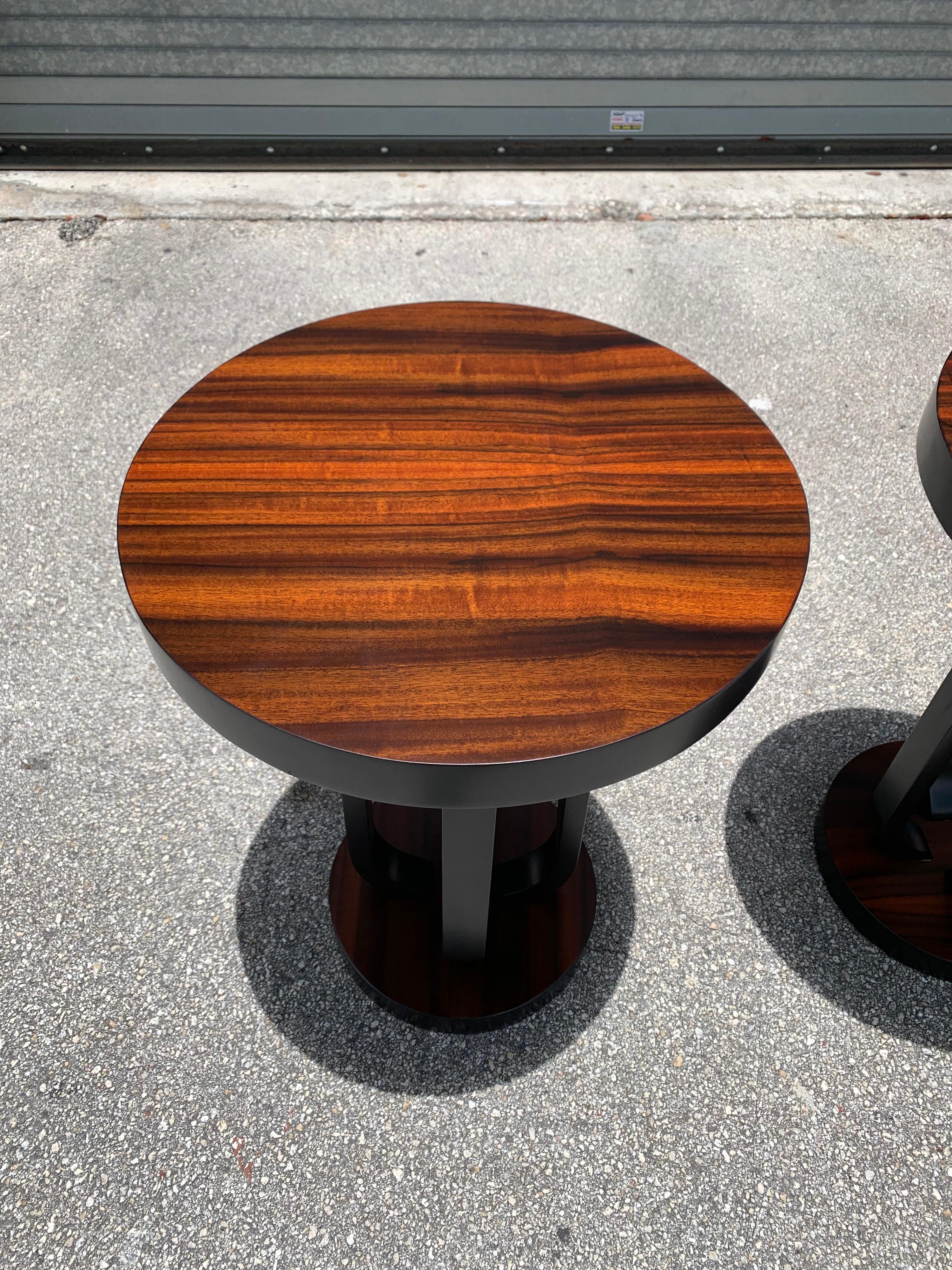 Pair of French Macassar Ebony Side Table or Accent Table 6