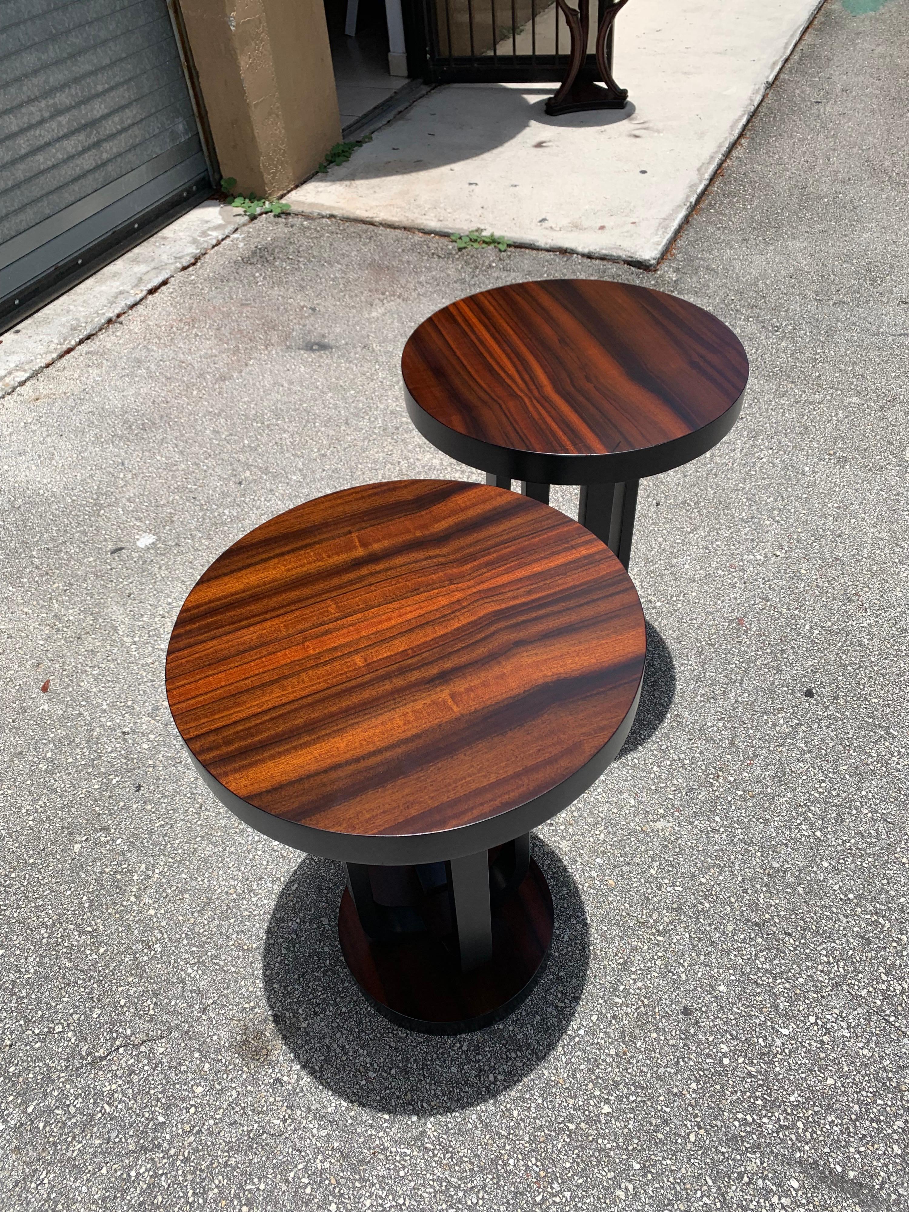 Pair of French Macassar Ebony Side Table or Accent Table 7