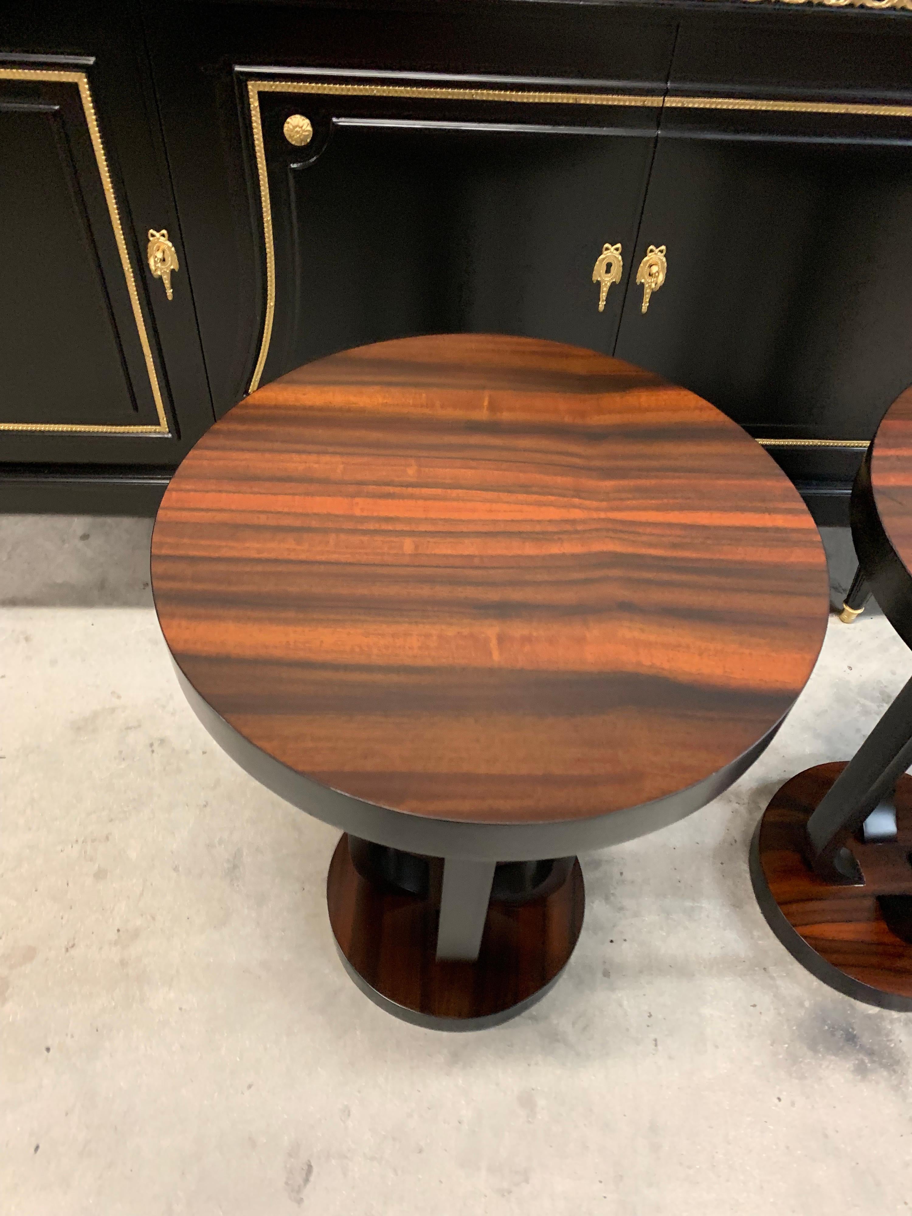 Pair of French Macassar Ebony Side Table or Accent Table 2
