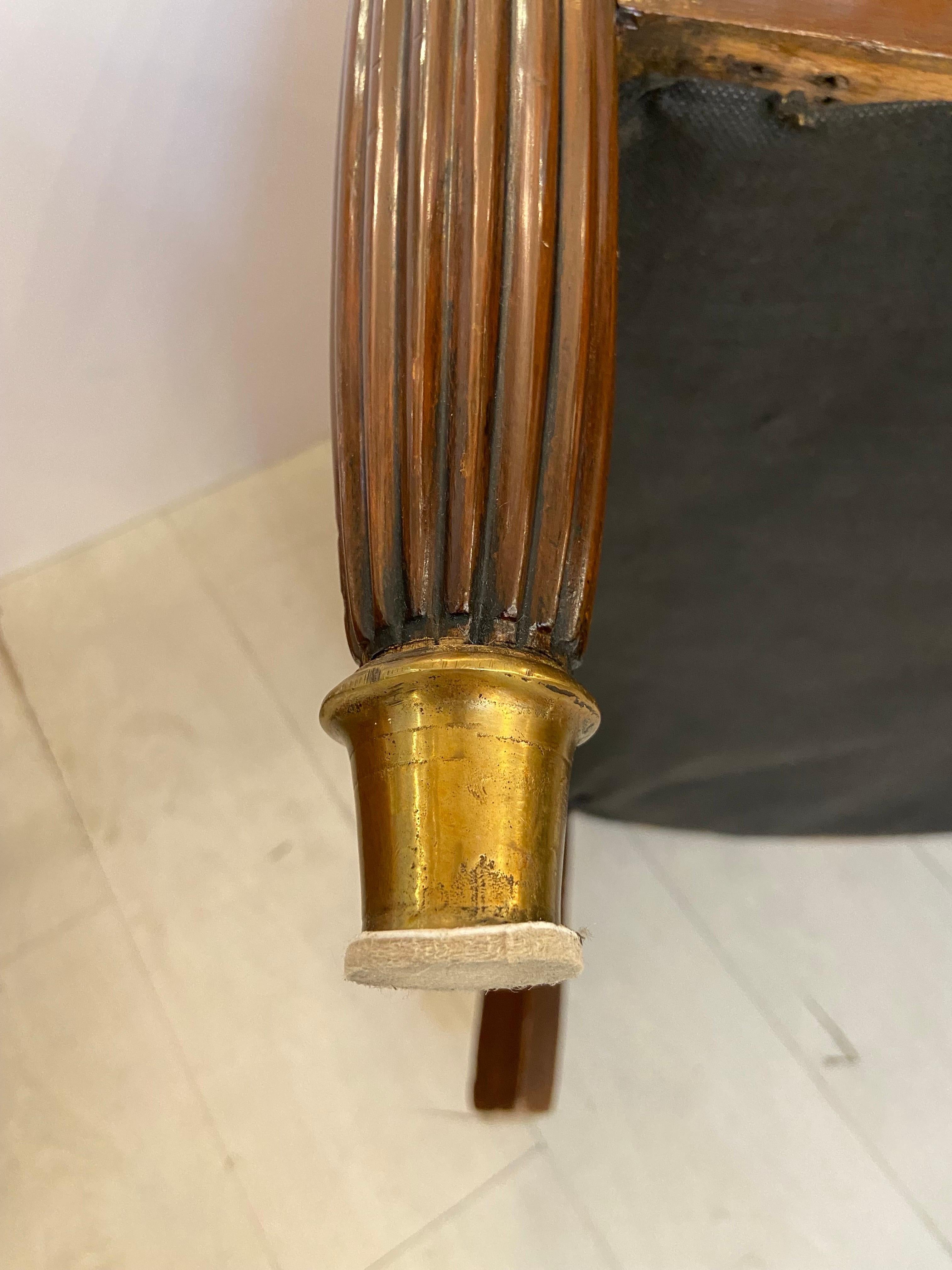 Pair of French Art Deco Mahogany Barrel Chairs Upholstered in Fine Leather  6