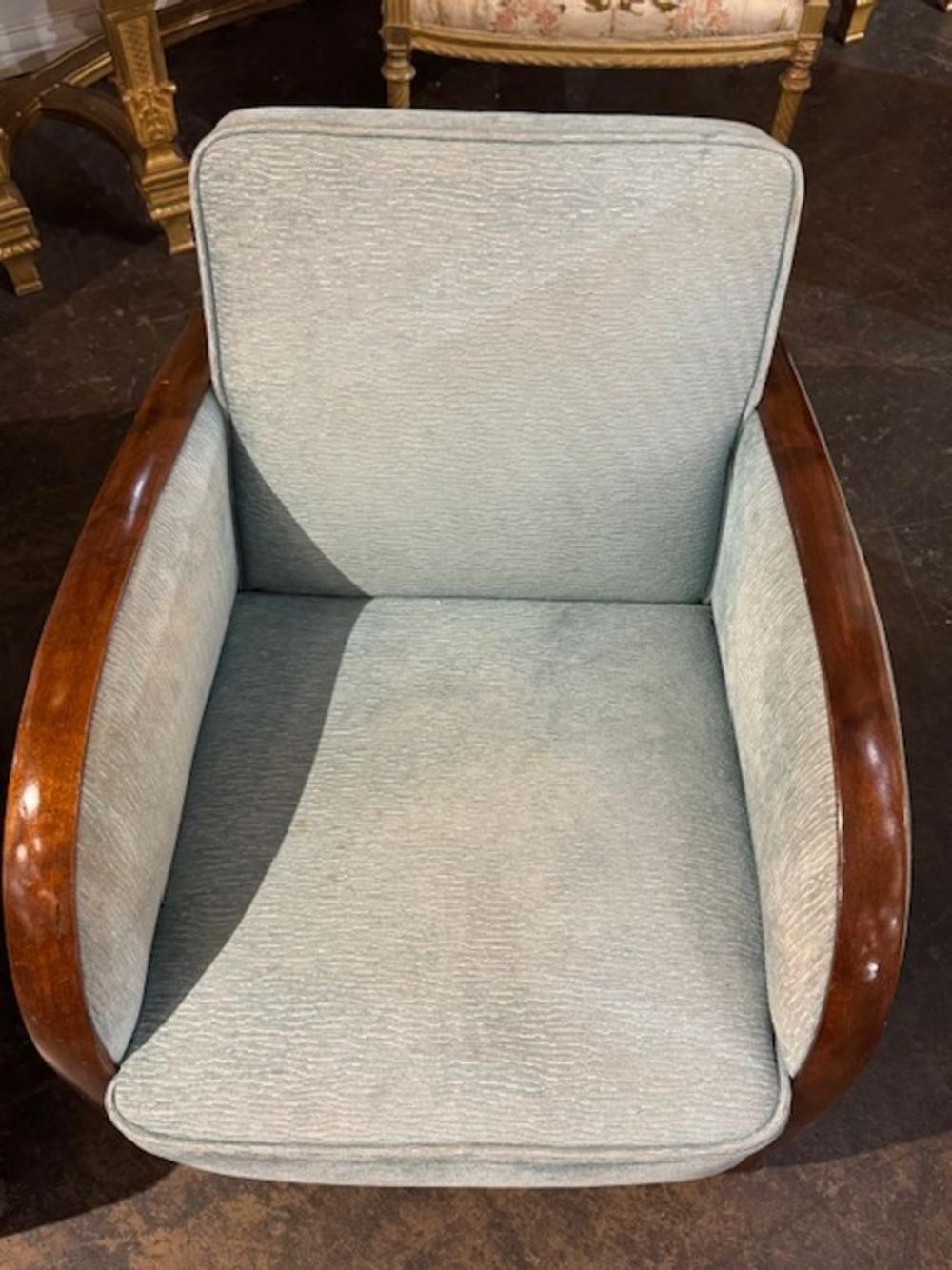 Pareja de sillones Club franceses Art Decó de caoba siglo XX en venta