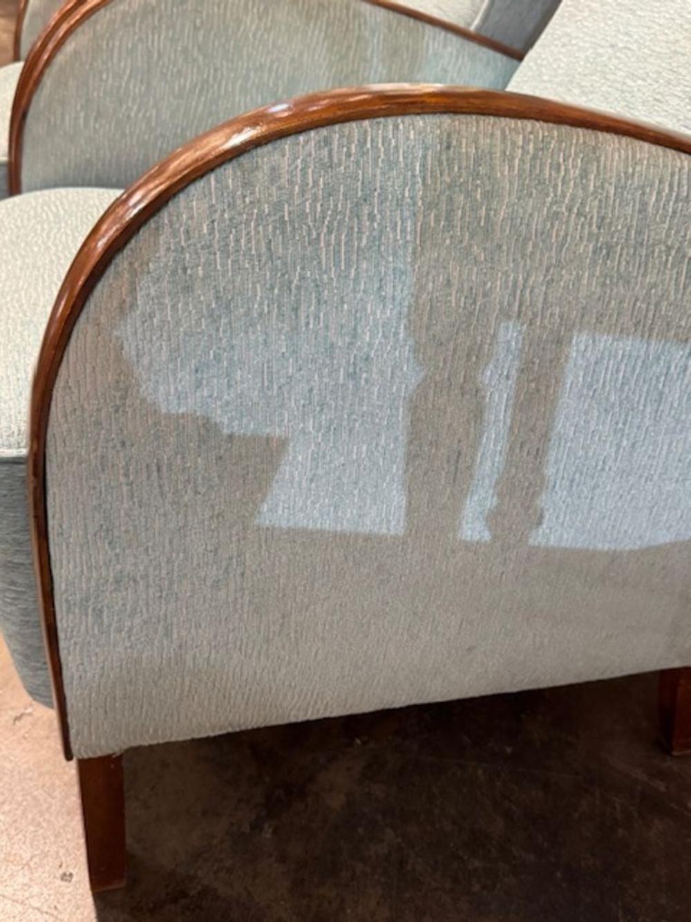 Pareja de sillones Club franceses Art Decó de caoba en venta 1