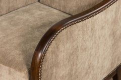 Sillas Club Art Decó Francesas de los Años 30 con Otomana, Haya y Mohair