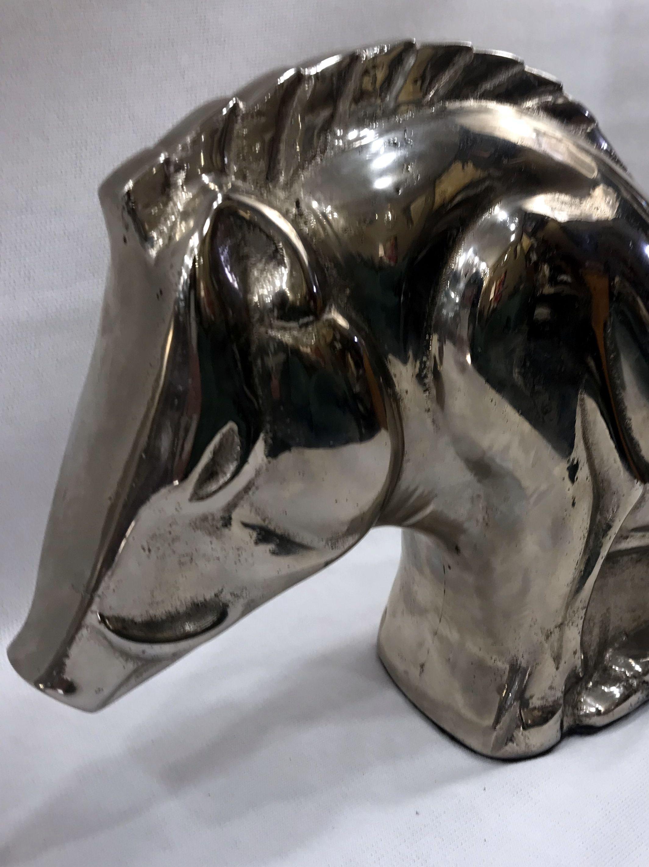 Pair of French Art Deco Nickel-Plated Brass Bookends, 1930-1940 In Good Condition For Sale In Budapest, Budapest
