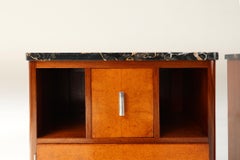 Pair of French Art Deco nightstand with stunning marble tops, 1920s