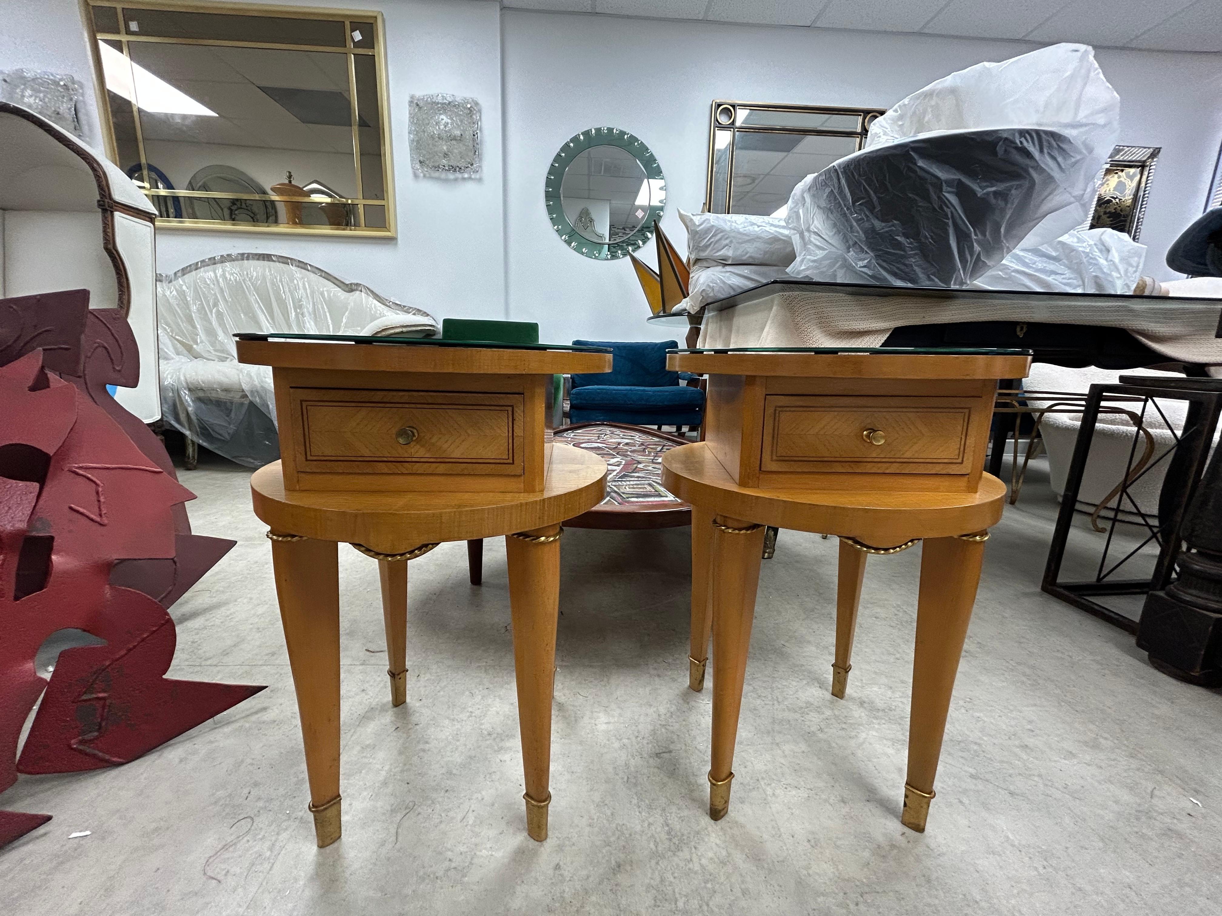Pair of French Art Deco Nightstands In Good Condition For Sale In Houston, TX