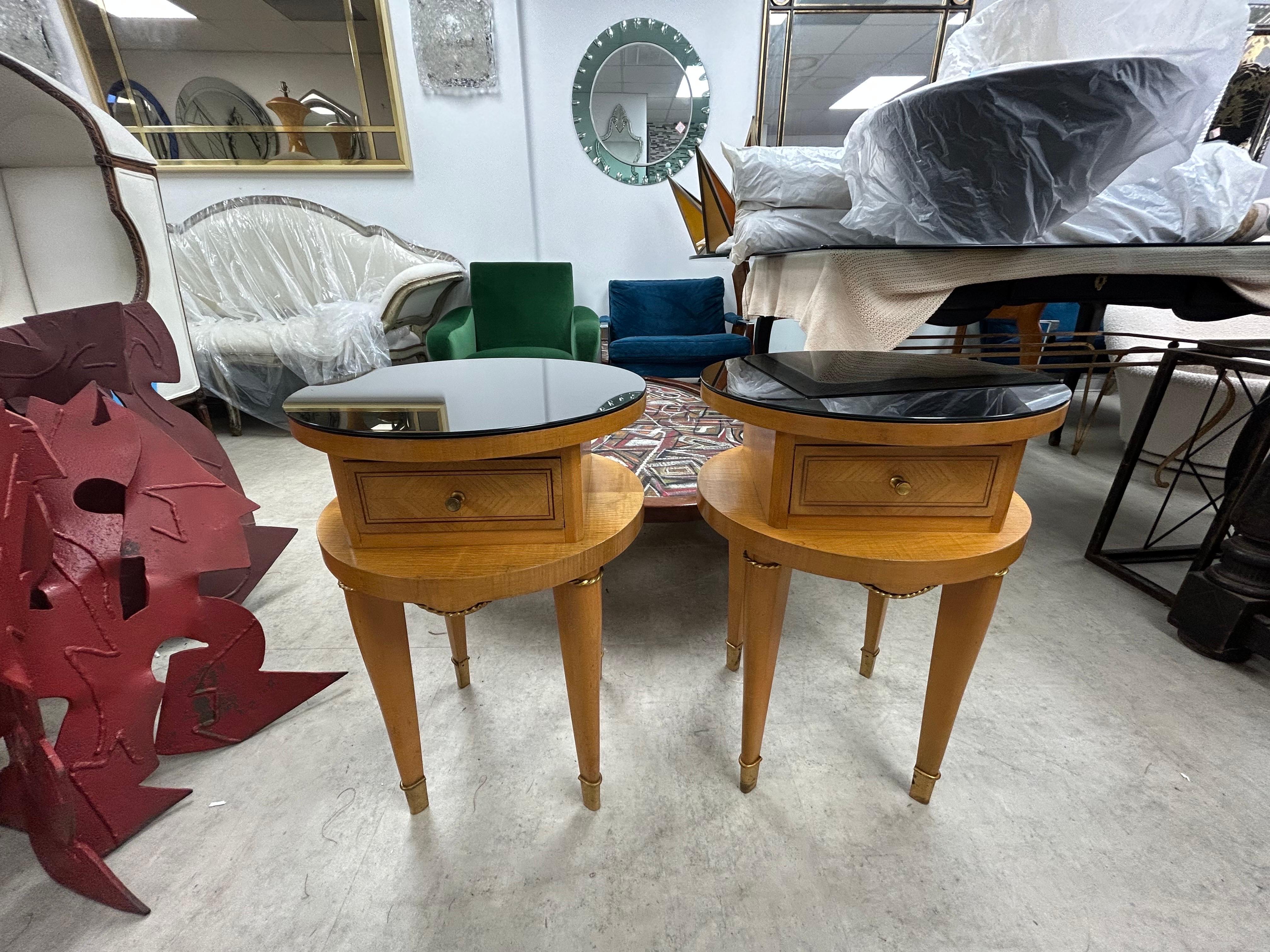 Pair of French Art Deco Nightstands For Sale 2