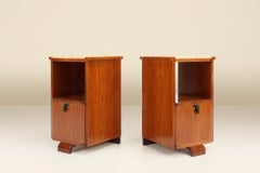 Pair of French Art Deco nightstands with marble top, ca. 1925