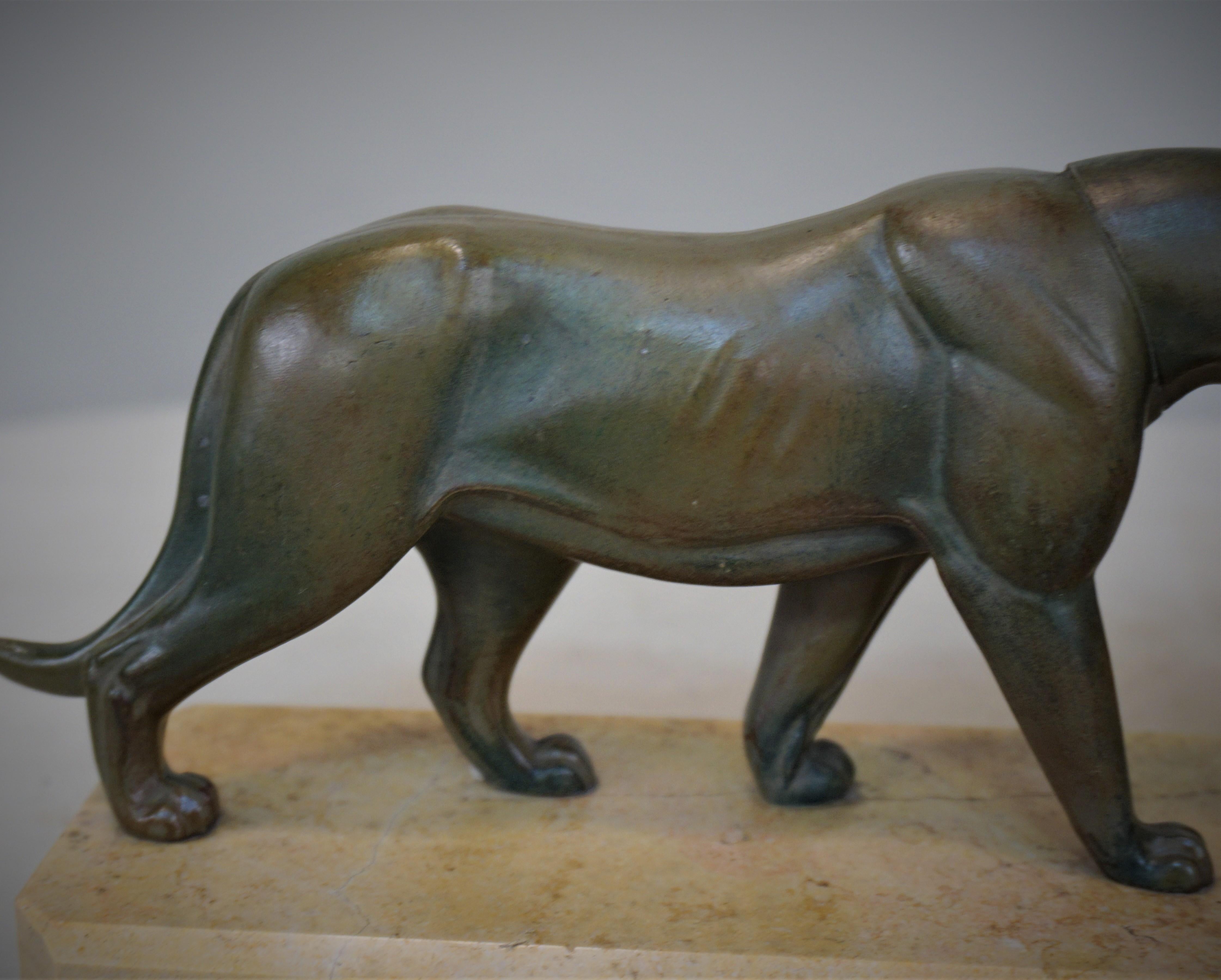 Pair of French Art Deco Panther Bookends 2