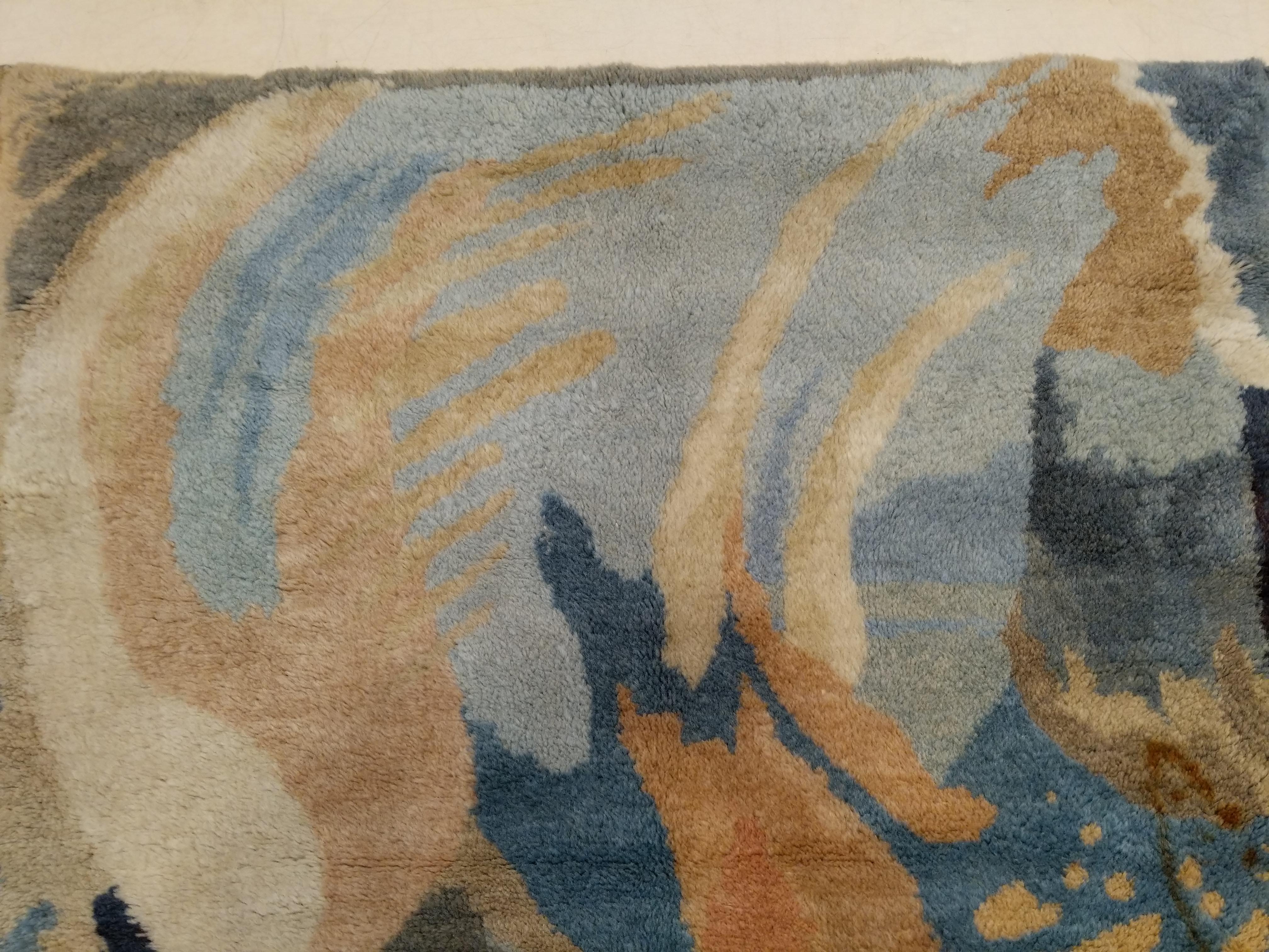 Pair of French Art Deco Rugs Designed by Jean Burkhalter for Pierre Chareau In Excellent Condition For Sale In Milan, IT