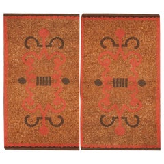 Pair of French Art Deco Rugs from 1920
s. Size: 2 ft 9 in x 4 ft 8 in (each)