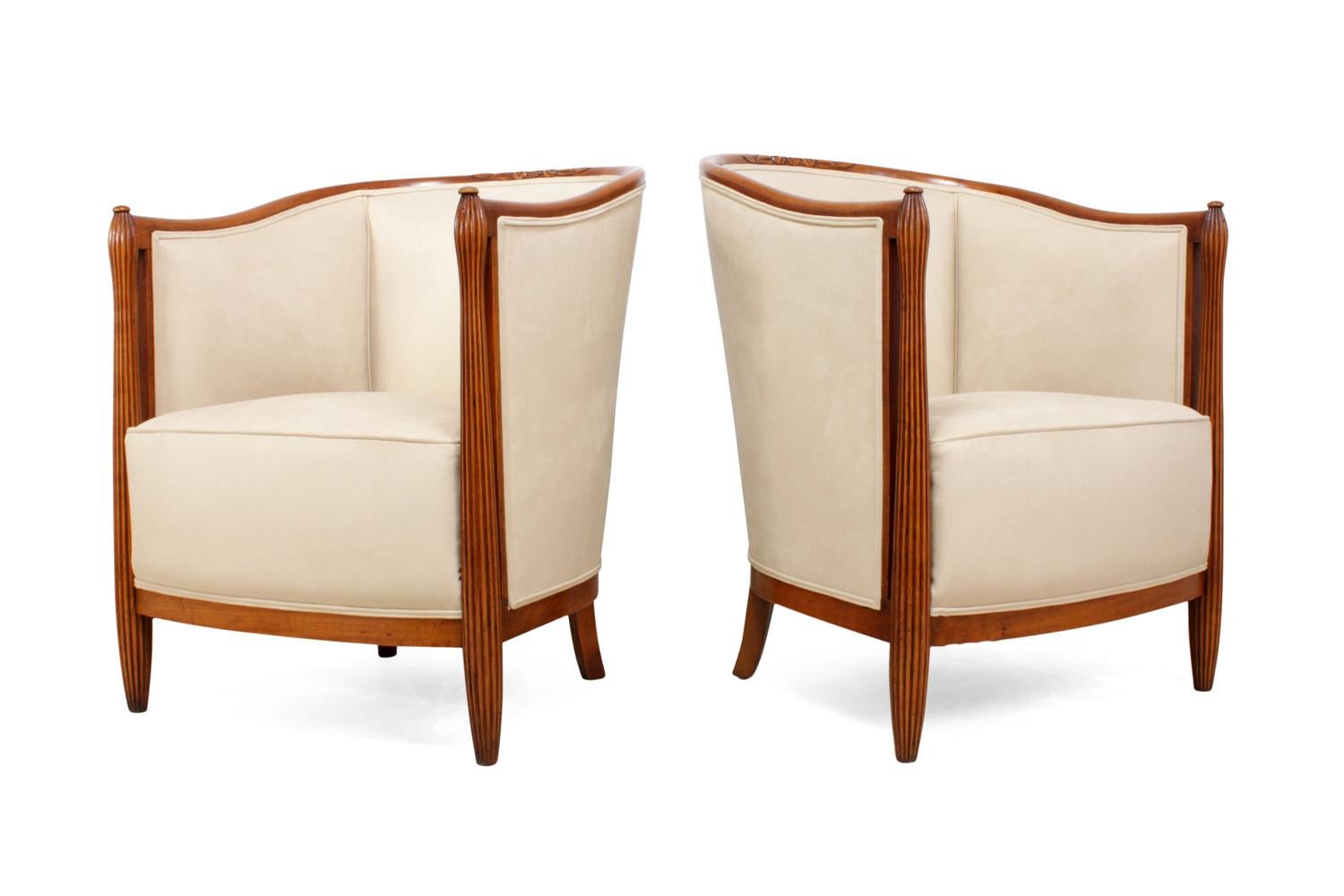 Pair of French Art Deco Salon Chairs by Paul Folllot, circa 1925 3