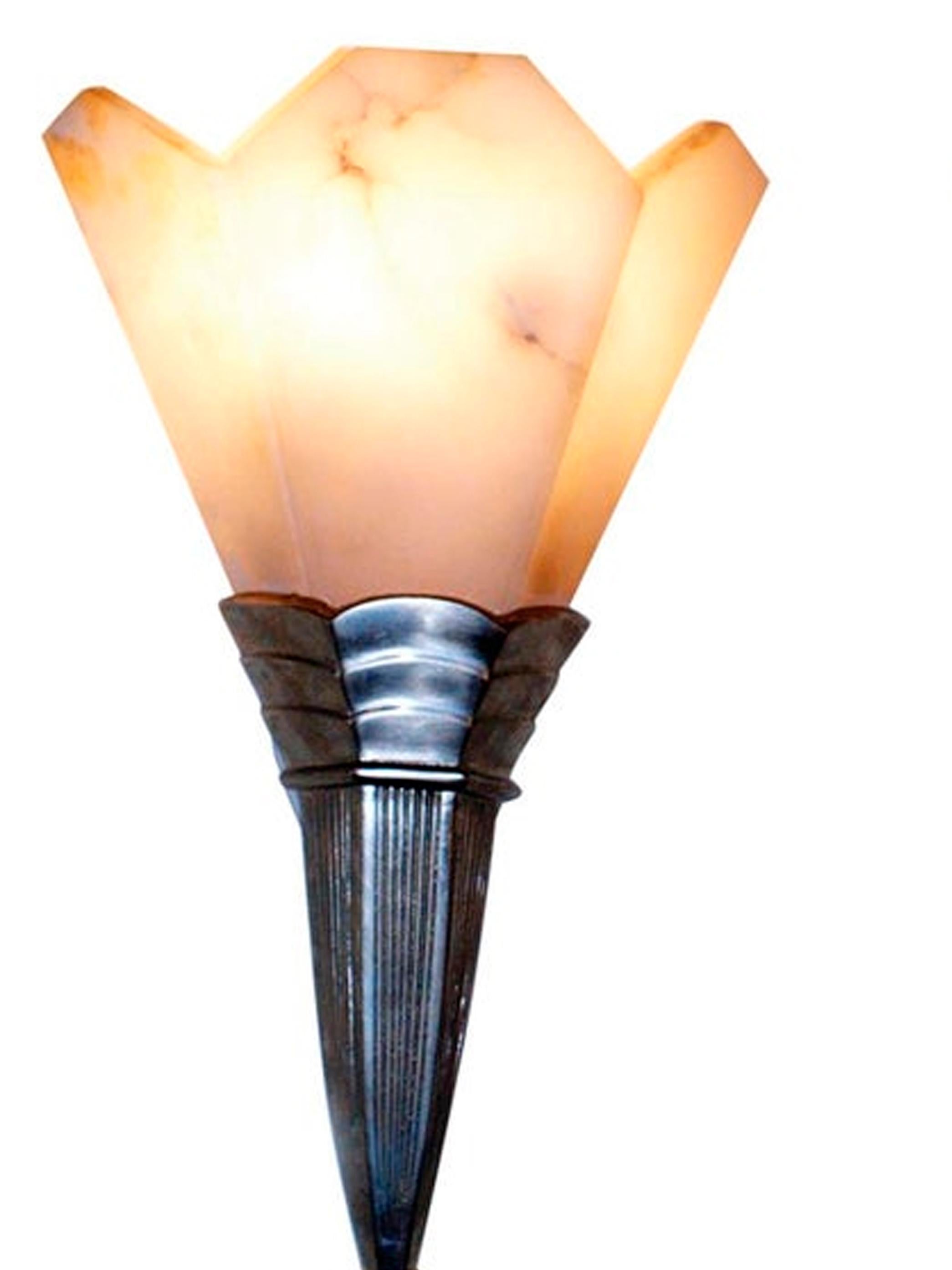 20th Century Pair of French Art Deco Sconces Attributed to Albert Cheuret For Sale