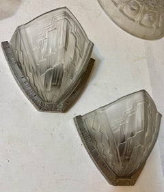 Pair of French Art Deco sconces Signed By Noverdy