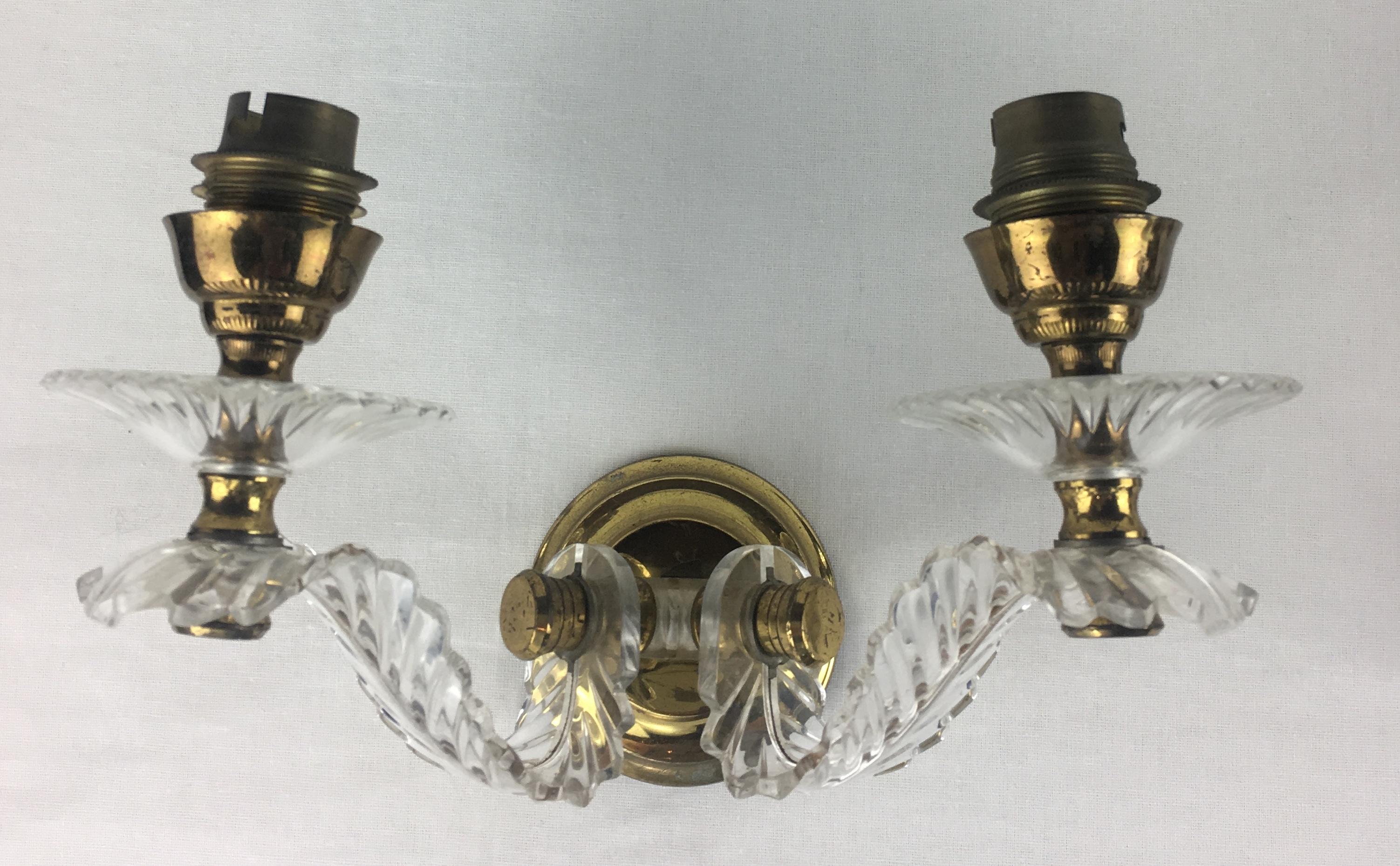 Pair of French Art Deco Sconces style Jules Leleu, circa 1930-40 In Good Condition For Sale In Miami, FL