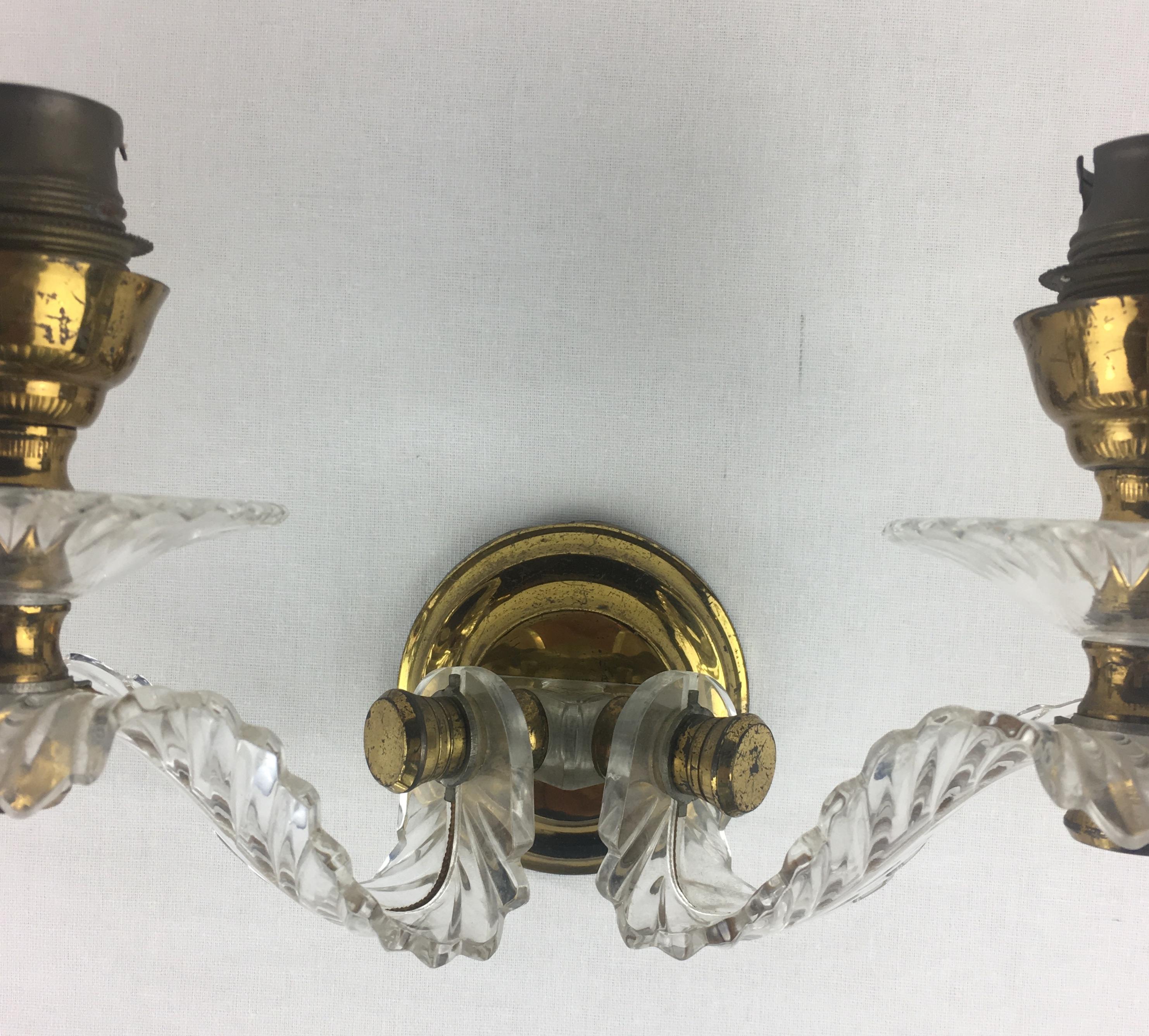 Pair of French Art Deco Sconces style Jules Leleu, circa 1930-40 For Sale 1