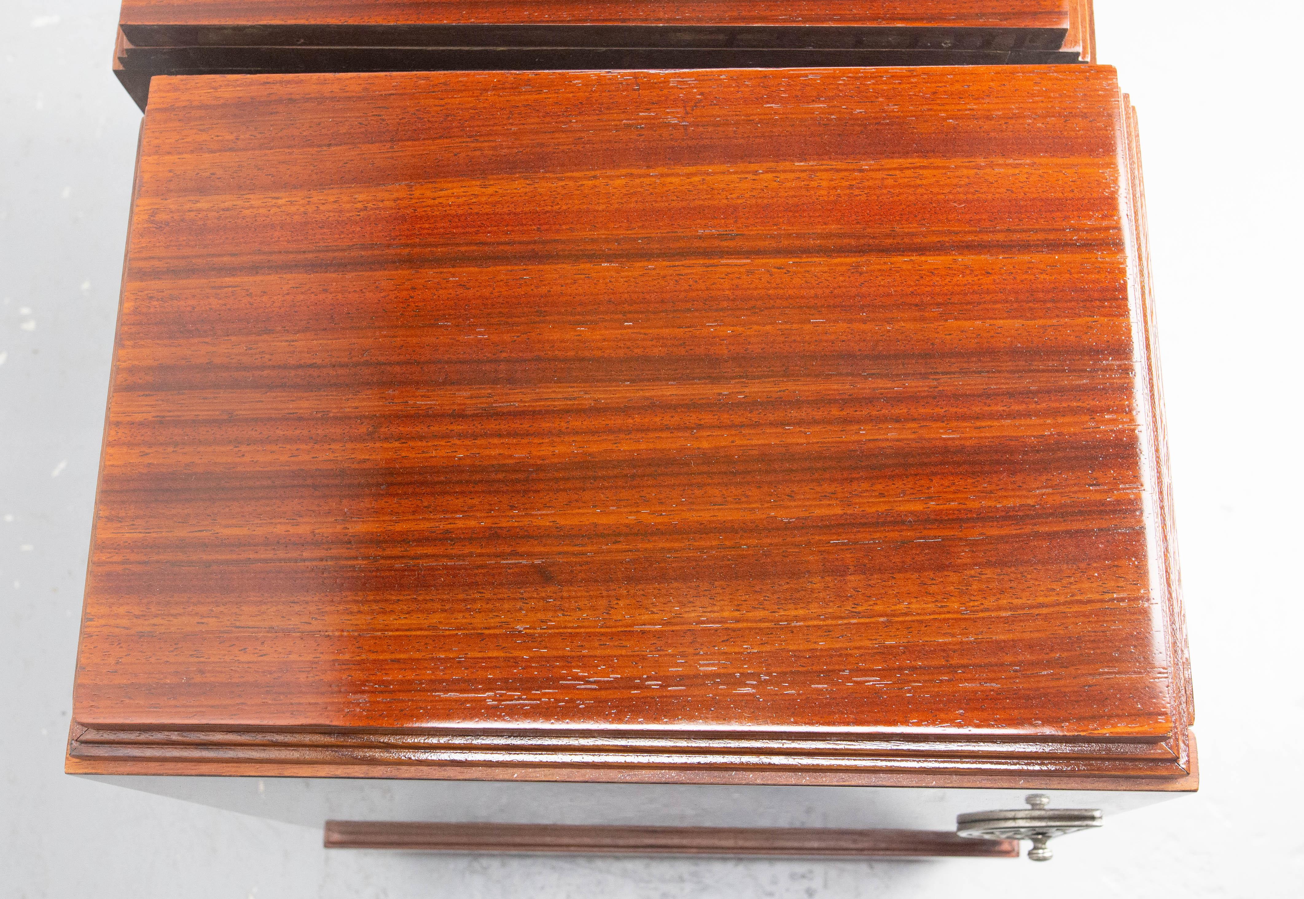Pair of French Art Deco Side Cabinets Cedar Burl Nightstands Bedside Tables 1
