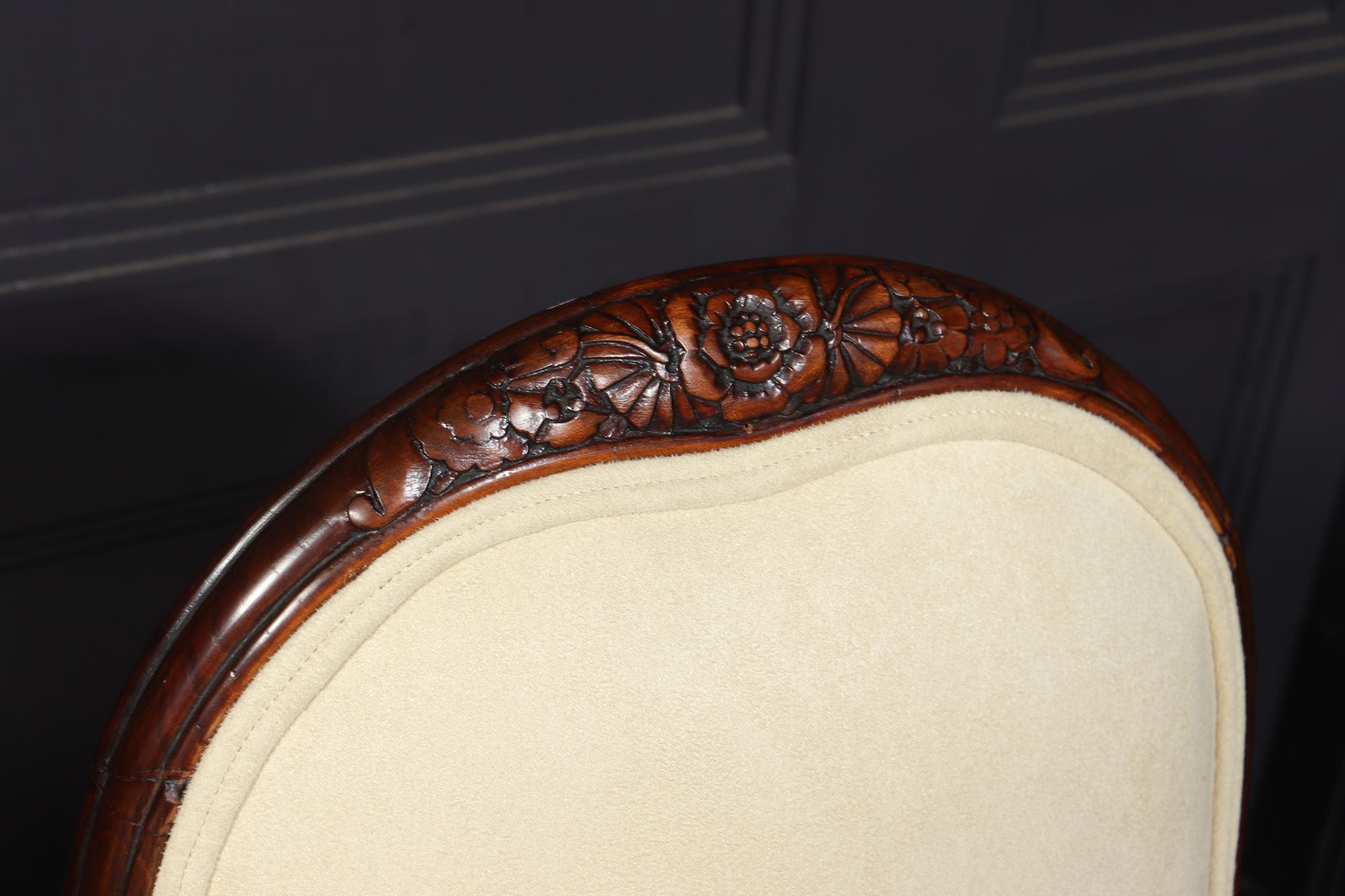 Hêtre Paire de chaises d'appoint Art déco françaises par Paul Follot en vente