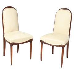 Pair of French art Deco Side Chairs by Paul Follot