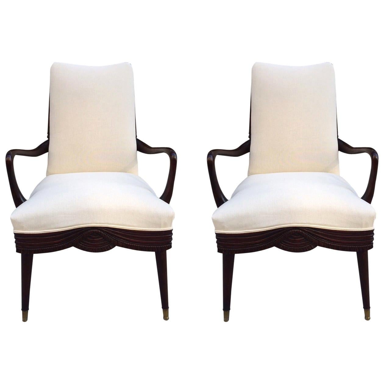 Pair of French Art Deco Side Chairs