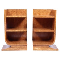 Pair of French Art Deco Side Tables in Karelian Birch