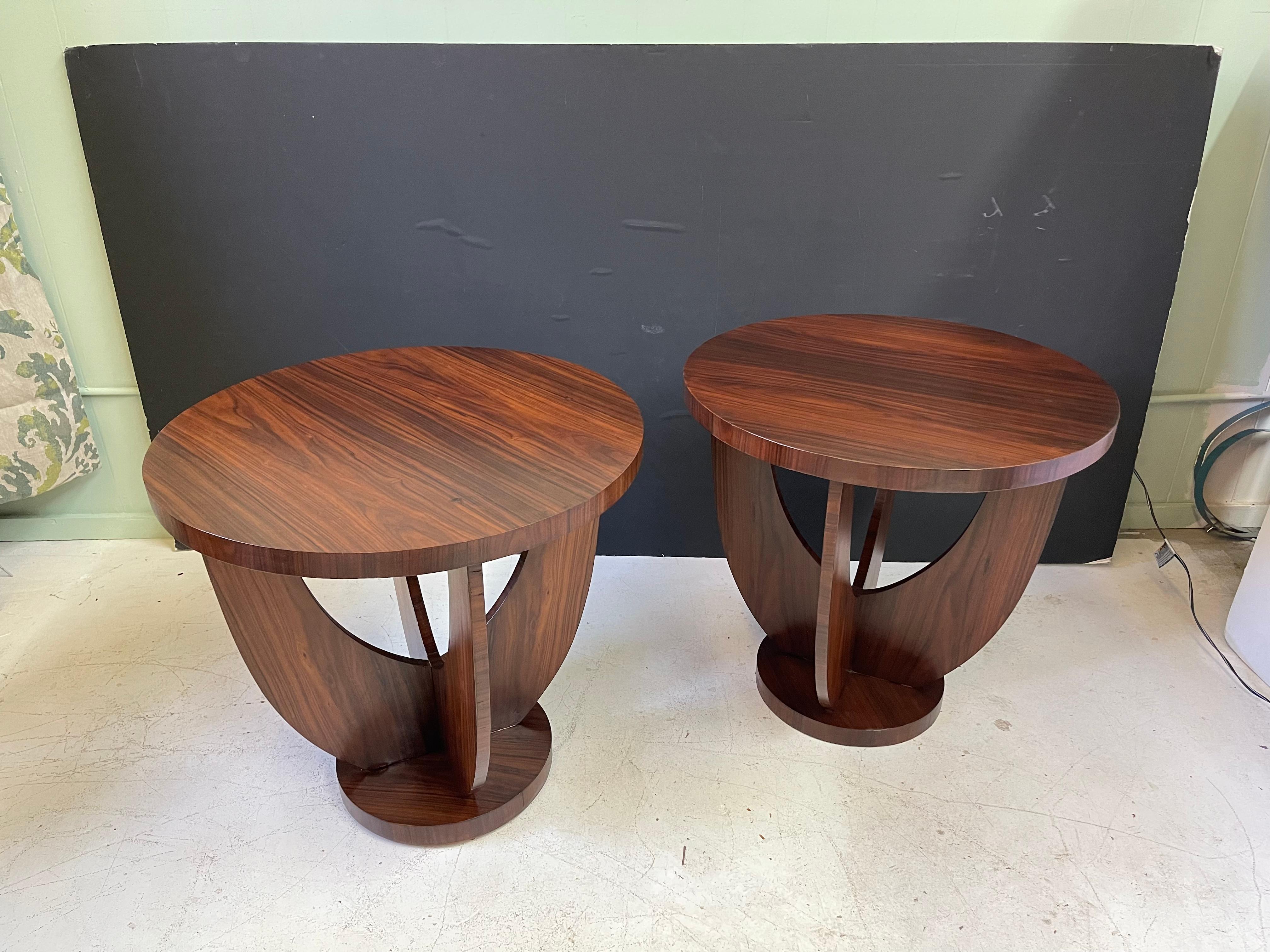 Pair of French Art Deco Side Tables of Rosewood 13