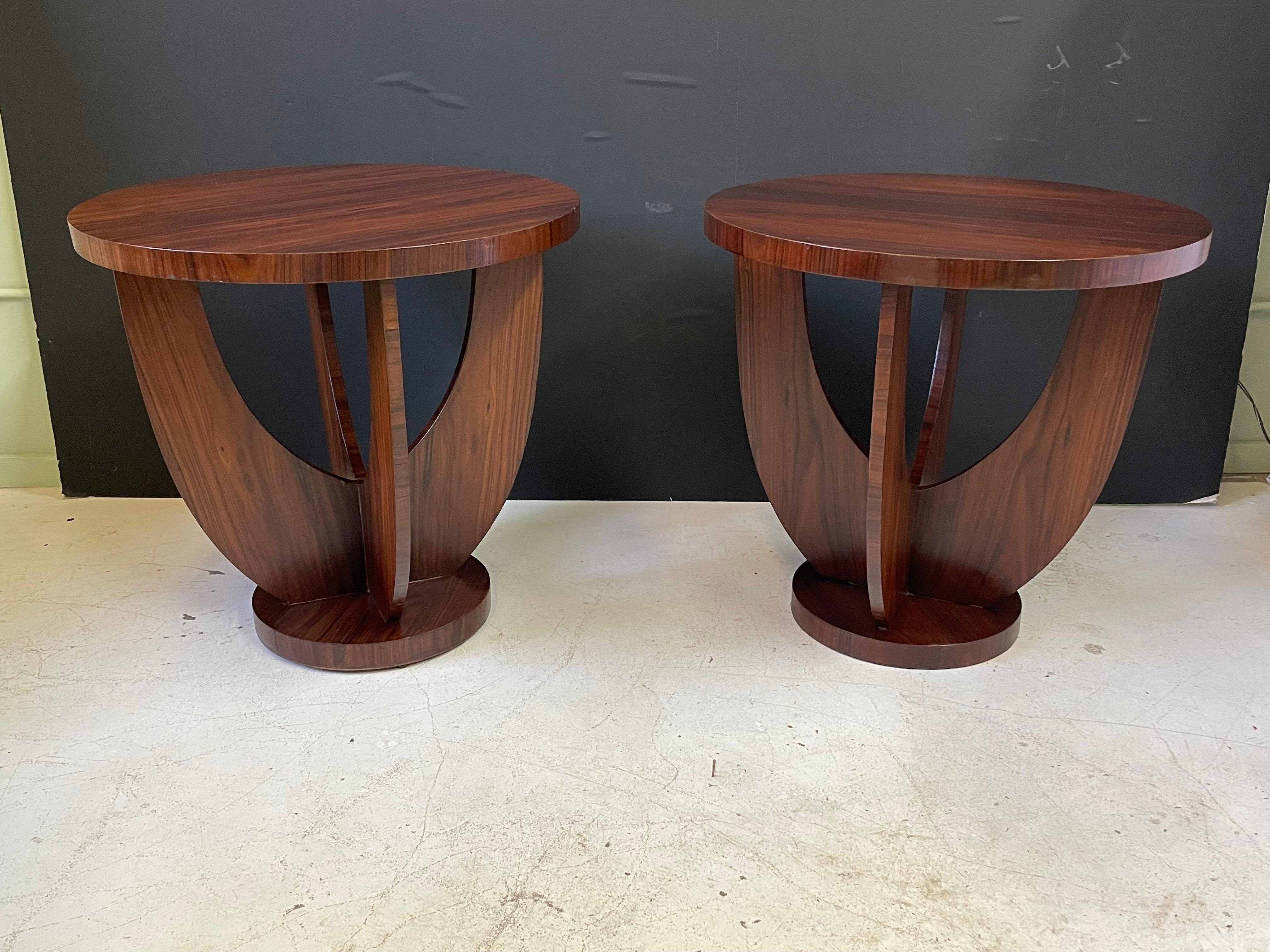 Pair of French Art Deco Side Tables of Rosewood In Good Condition In Atlanta, GA