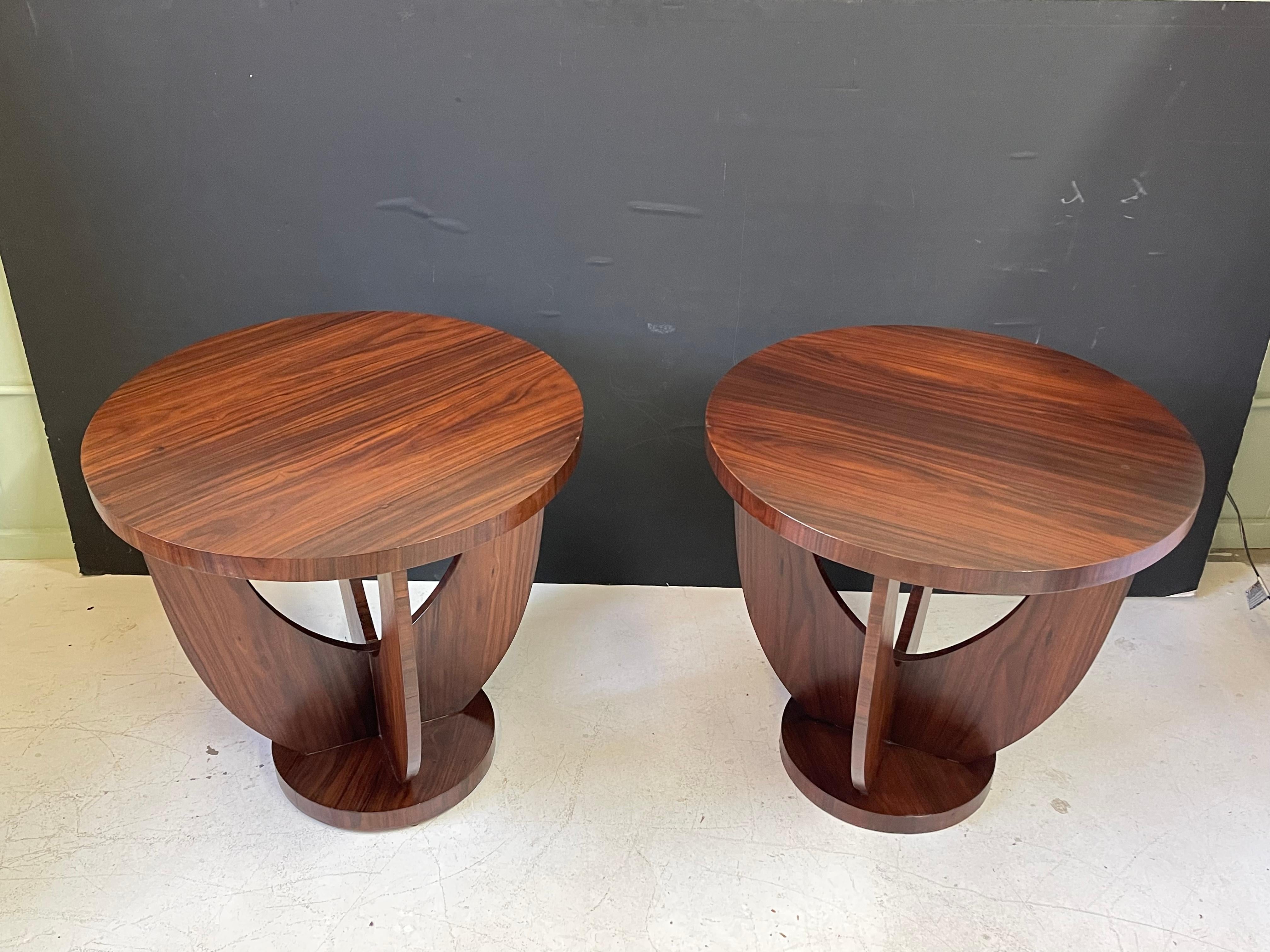 Pair of French Art Deco Side Tables of Rosewood 4