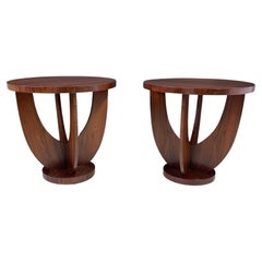 Pair of French Art Deco Side Tables of Rosewood