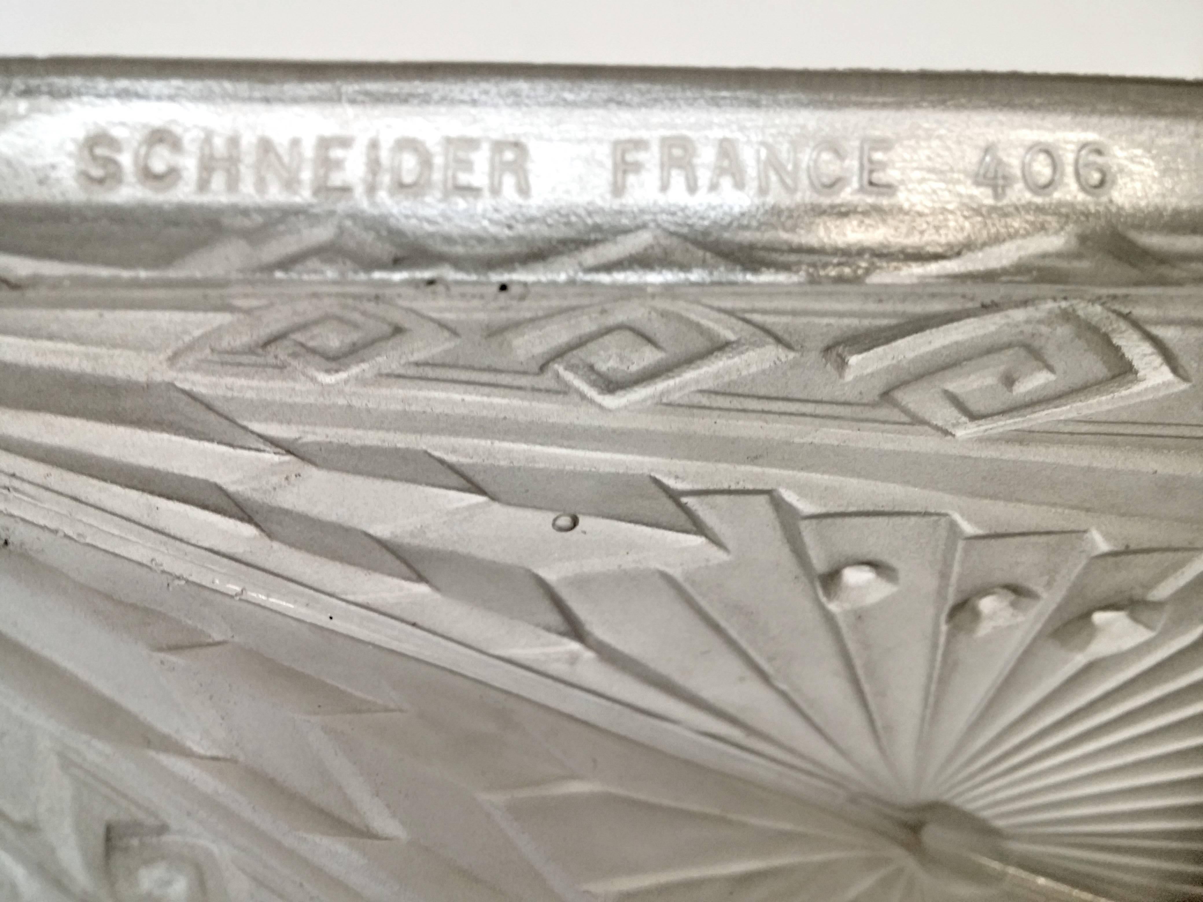Pair of French Art Deco signed by Schneider (2 pairs available) For Sale 1