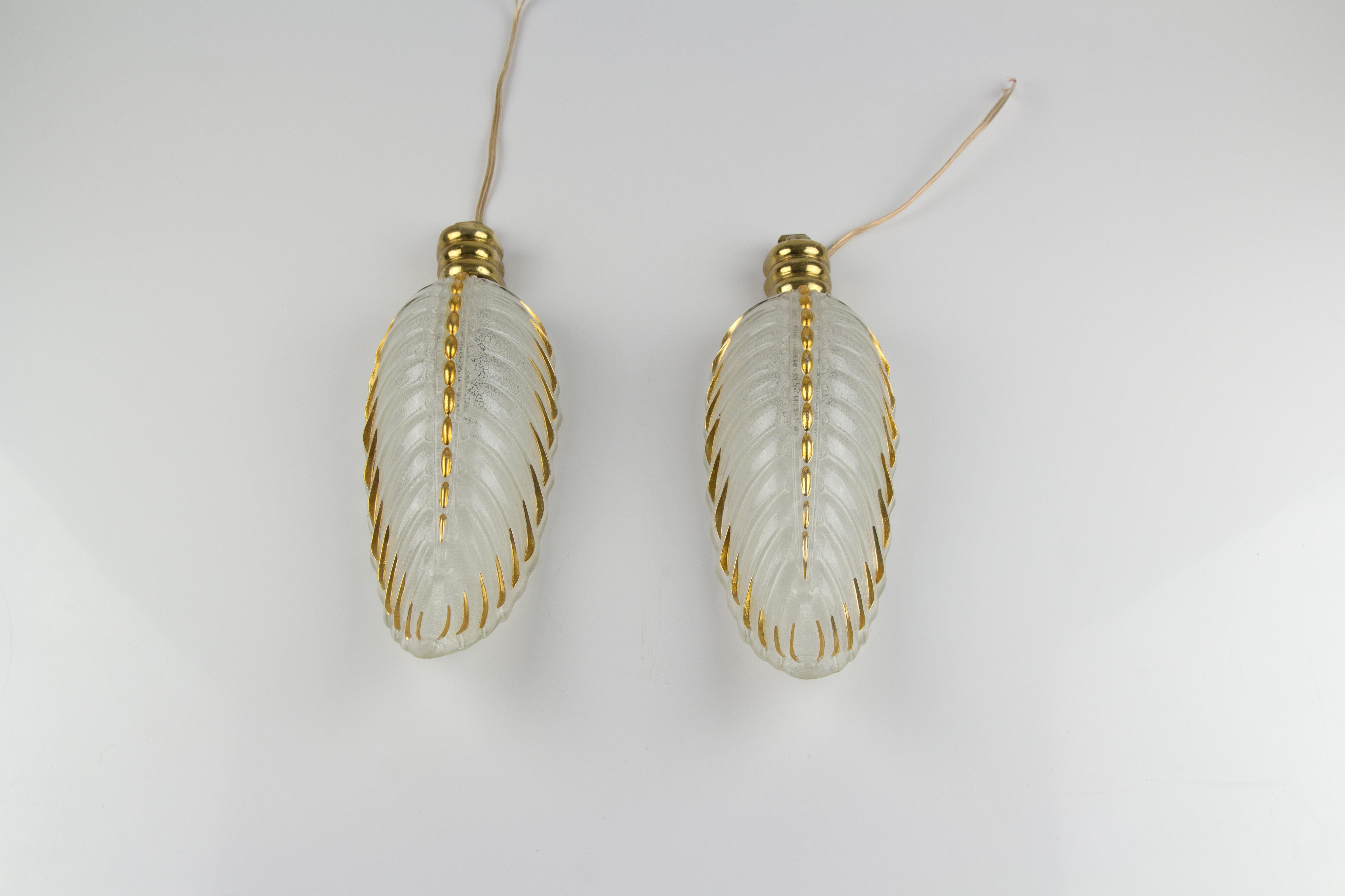 Pair of French Art Deco Signed Glass and Bronze Sconces by Ezan and Petitot 7