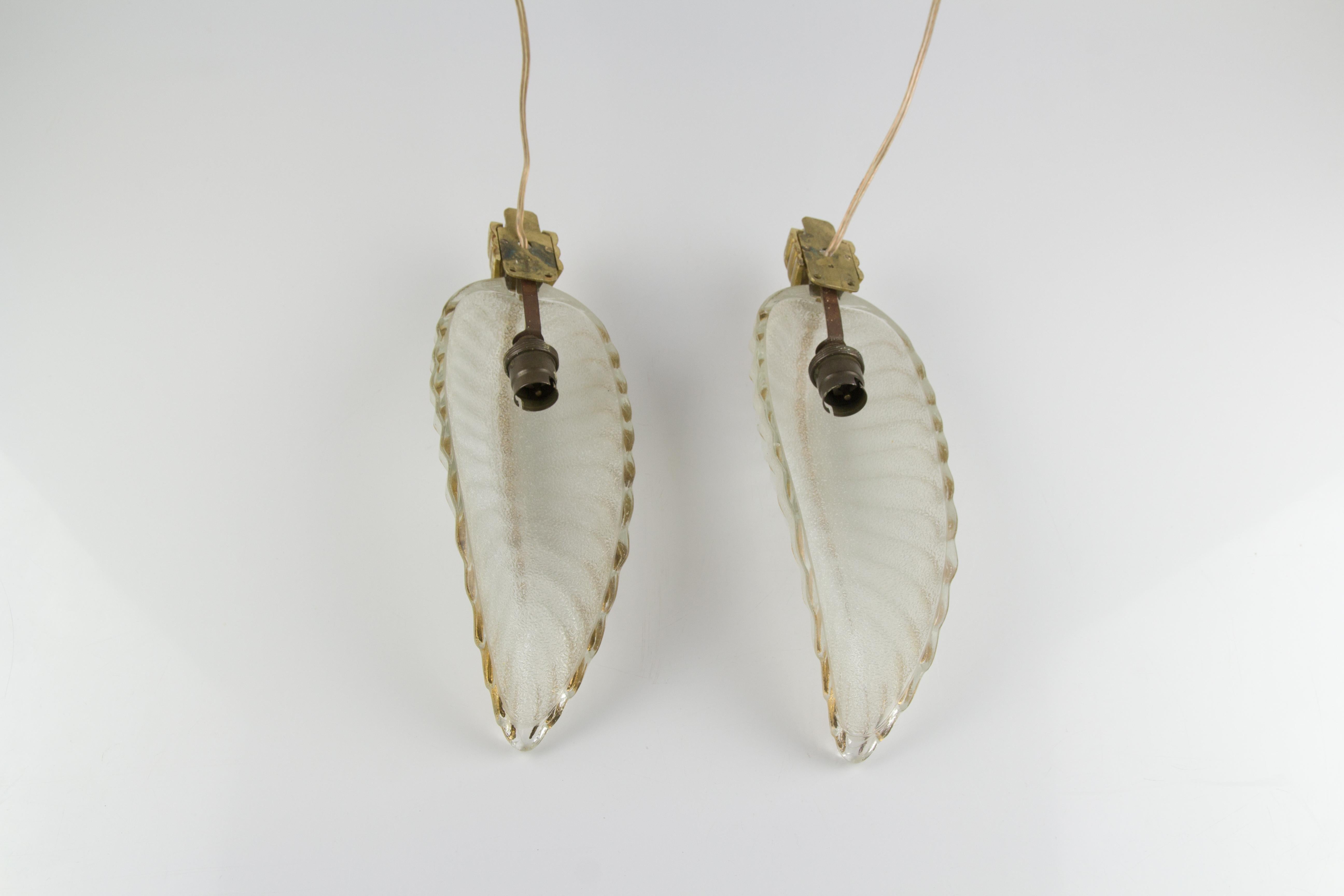 Pair of French Art Deco Signed Glass and Bronze Sconces by Ezan and Petitot 11