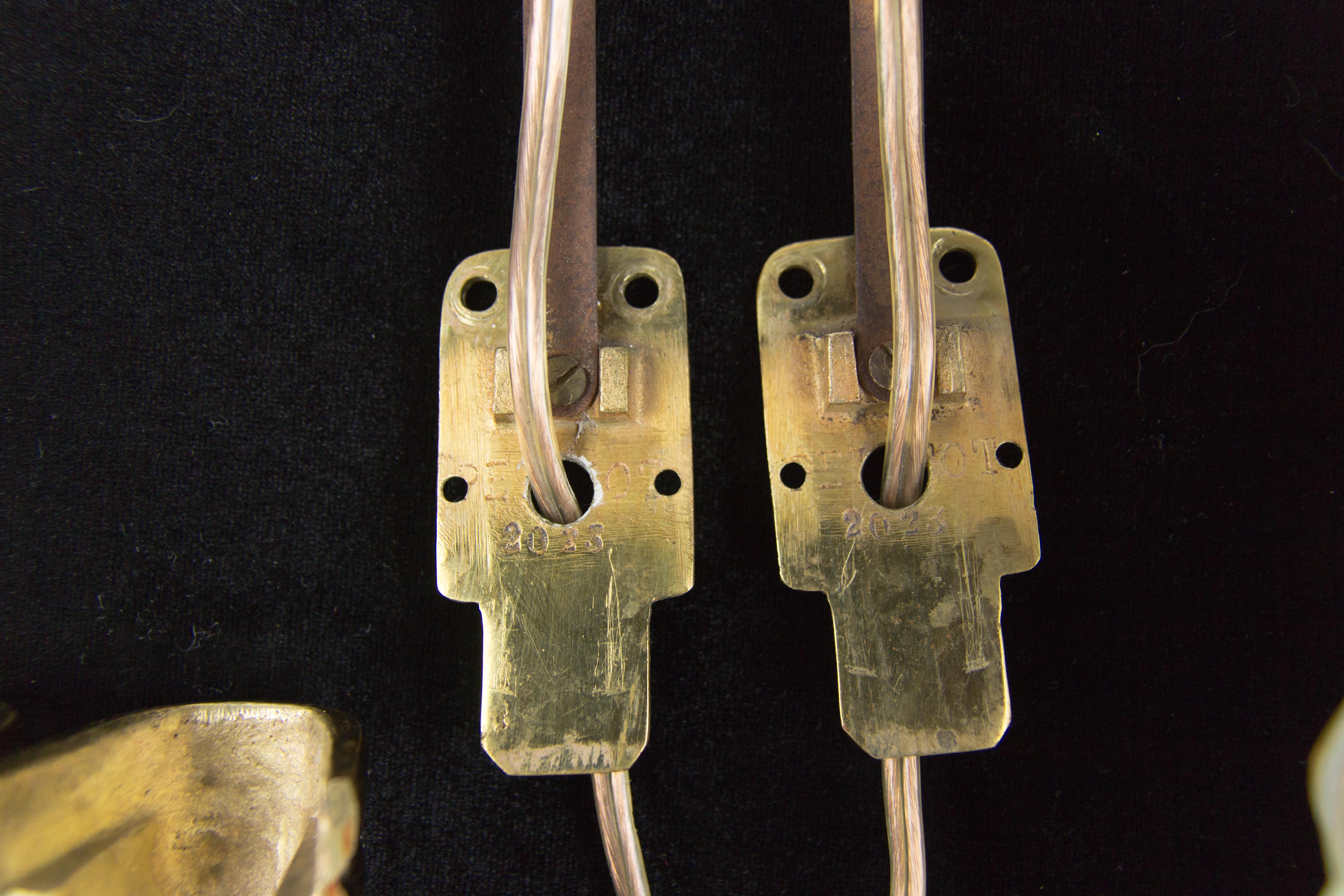 Pair of French Art Deco Signed Glass and Bronze Sconces by Ezan and Petitot 15