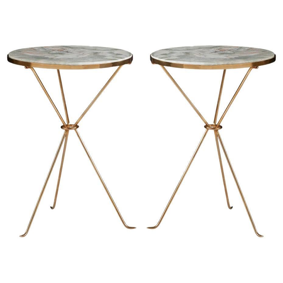 Pair of French Art Deco Style Accent Tables For Sale
