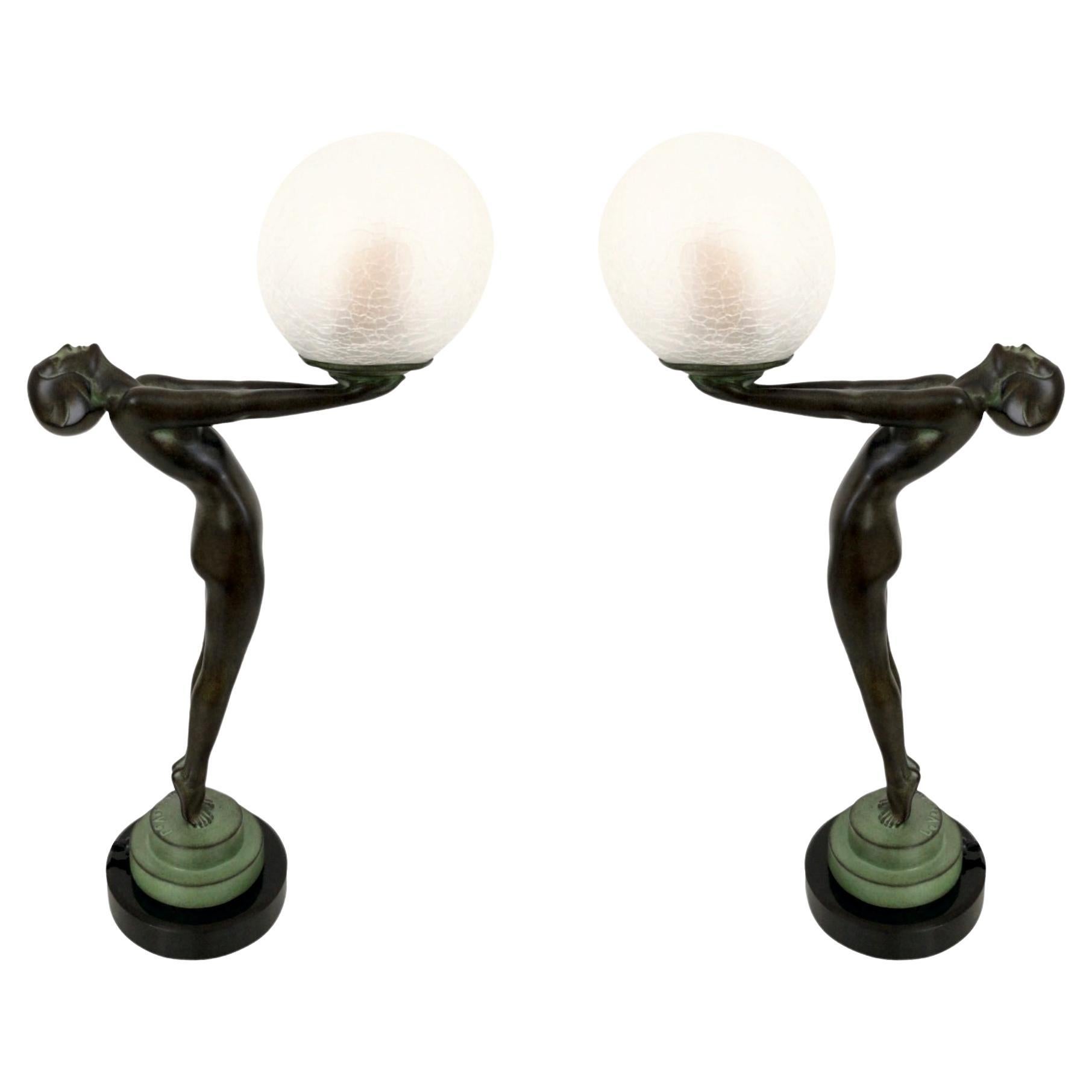 Pair of French Art Deco Style Clarte Sculptures designed by Max Le Verrier 1928 For Sale