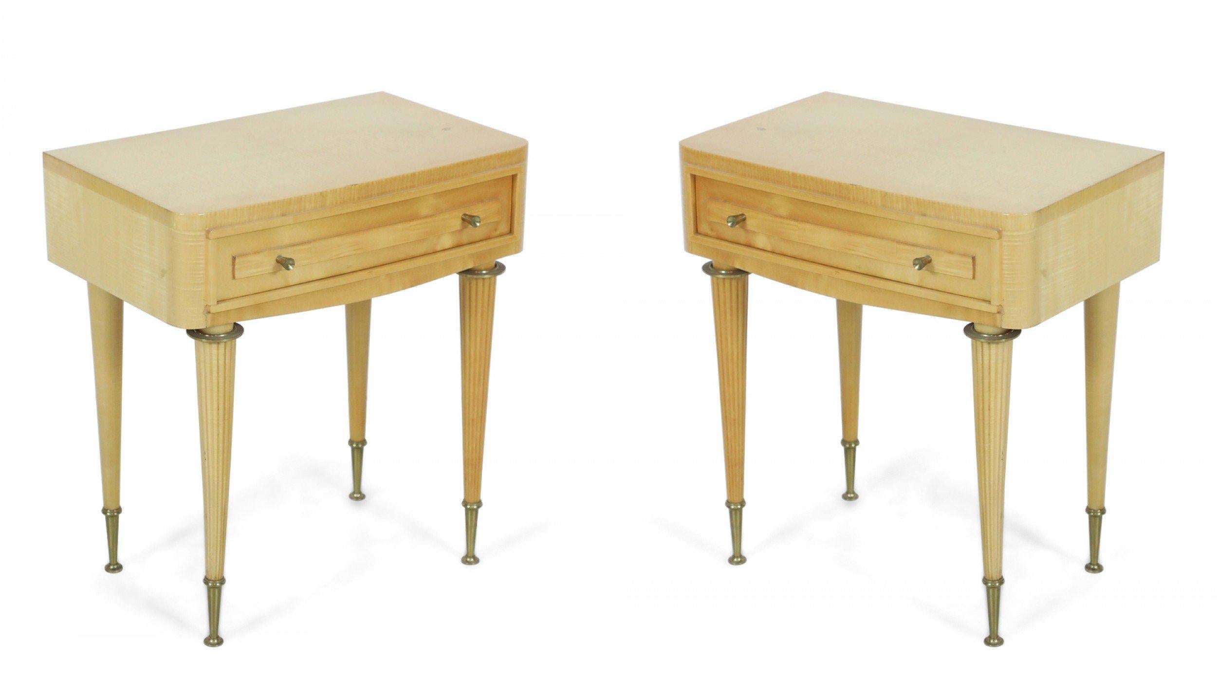 Pair of French Art Deco Style Maple End Tables For Sale 3