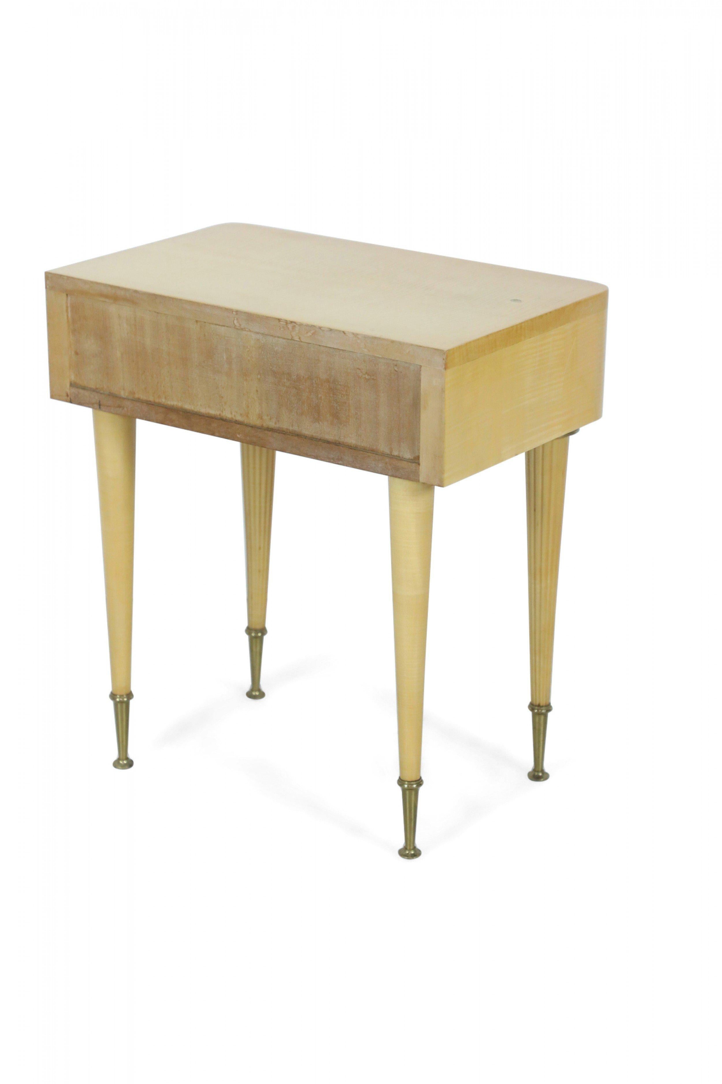Mid-Century Modern Pair of French Art Deco Style Maple End Tables For Sale