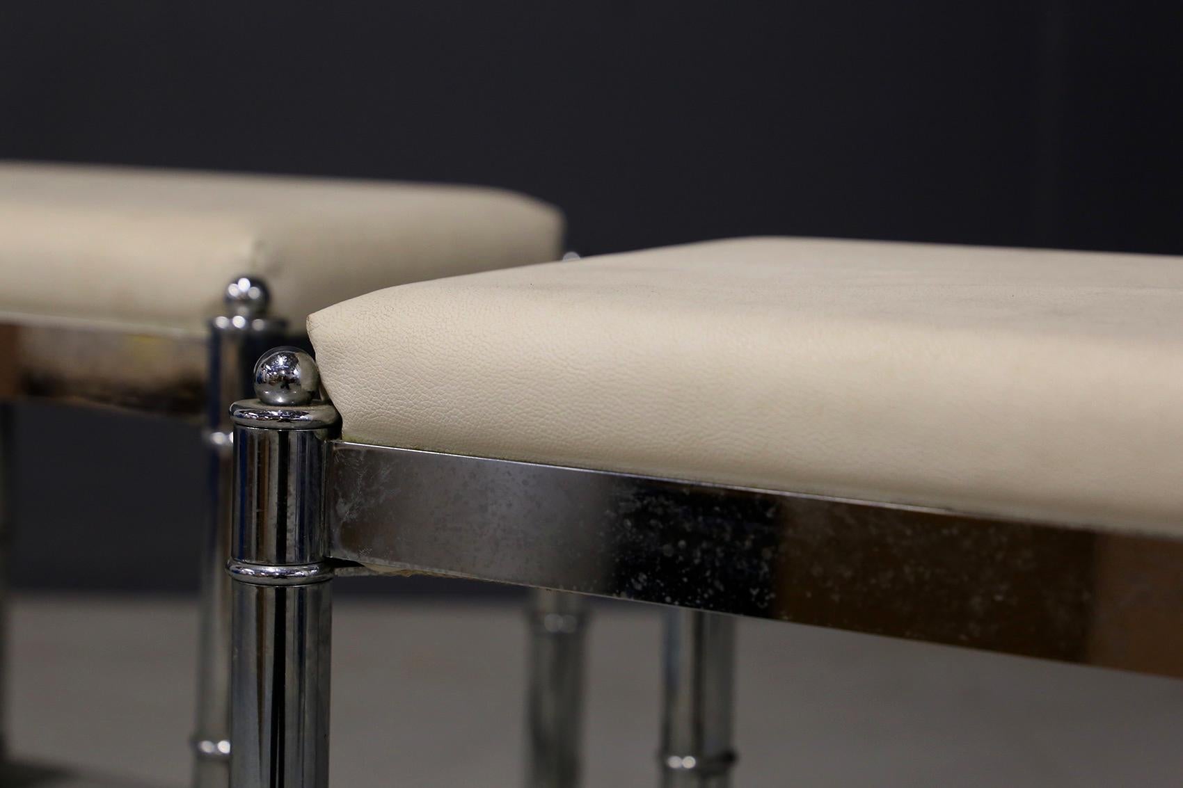 Late 20th Century Pair of French Art Deco Style Stools from the 1970s