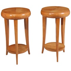 Pair of French Art Deco Sycamore Side Tables, circa 1925