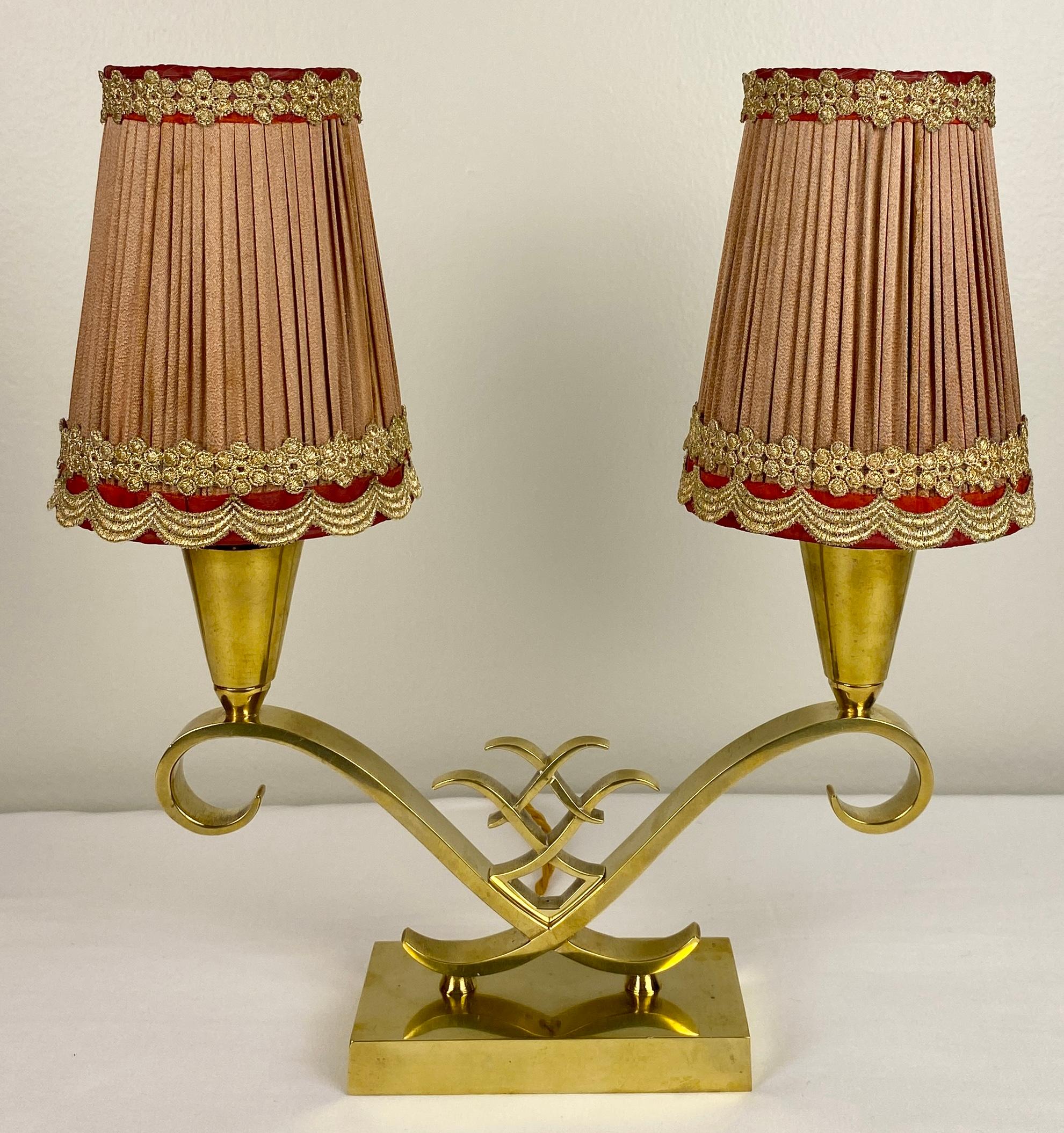Paar französische Art-Déco-Tischlampen, Jules Leleu zugeschrieben  im Angebot 2