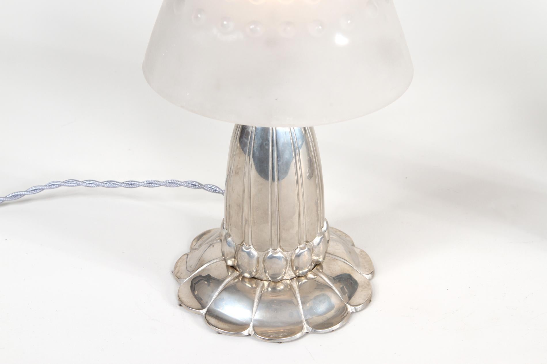 20ième siècle Paire de lampes de table Art déco françaises par Paul Follot et frères Muller  en vente