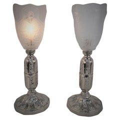 Vintage Pair of French Art Deco Table lamps