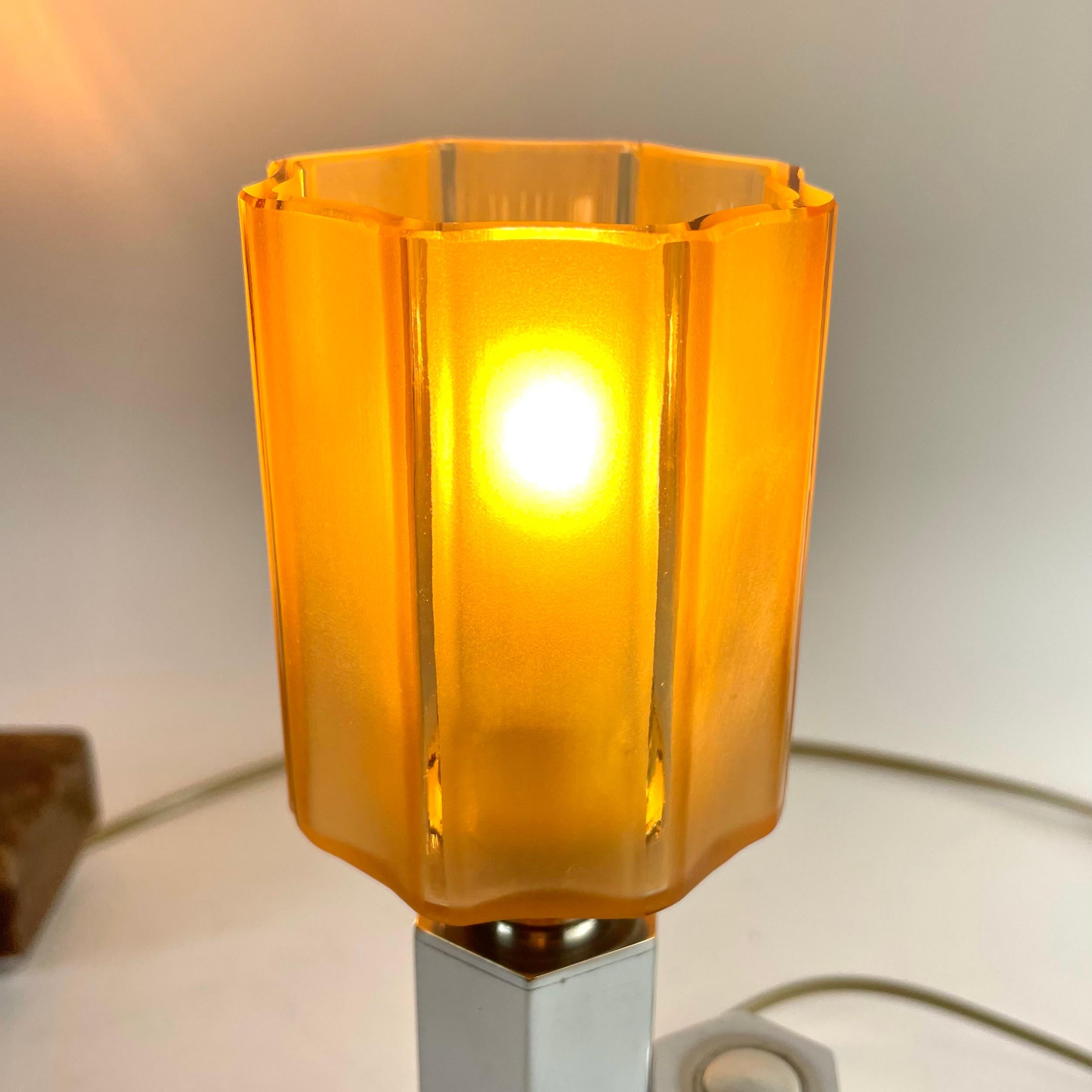 Pair of French Art Deco Table Lamps in Onyx, Chrome & Frosted Glass, 1930s For Sale 8